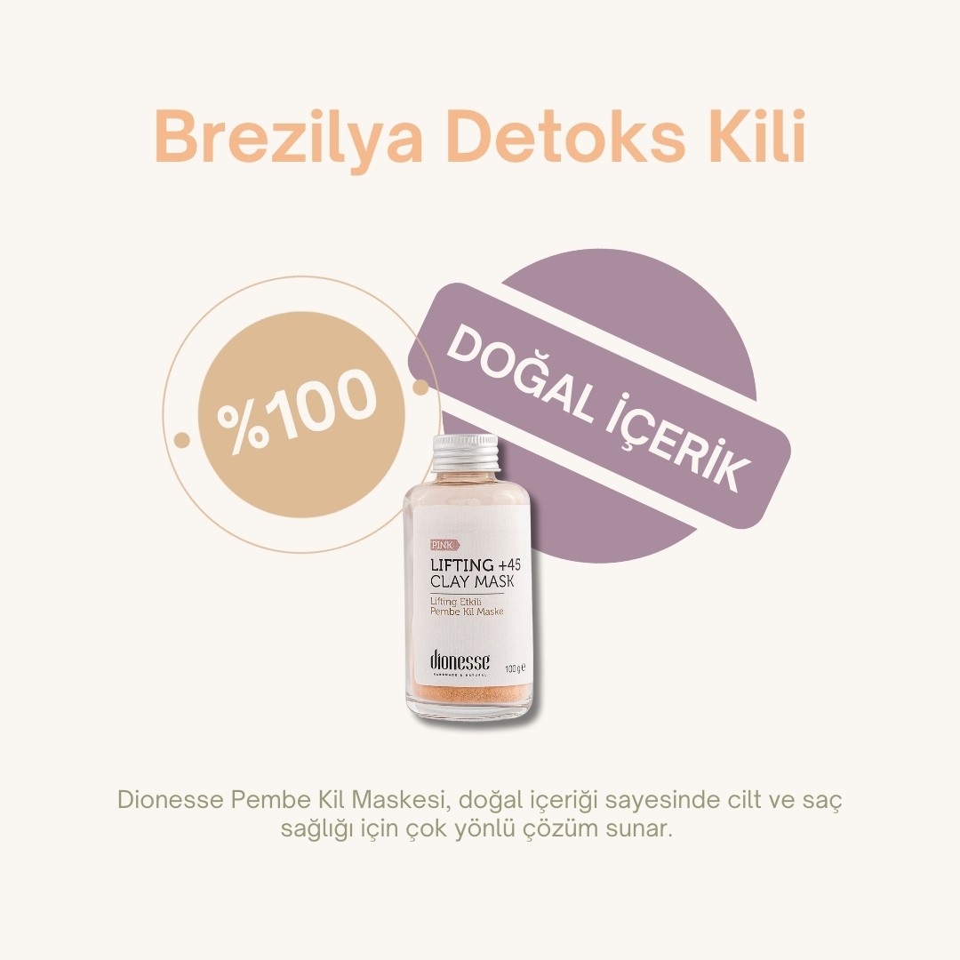 Lifting +45 Detoks Pembe Kil Maskesi 100 gr | Olgun ve Hassas Ciltler İçin Gençleştirici, Kırışıklık Karşıtı ve Detoks Etkili