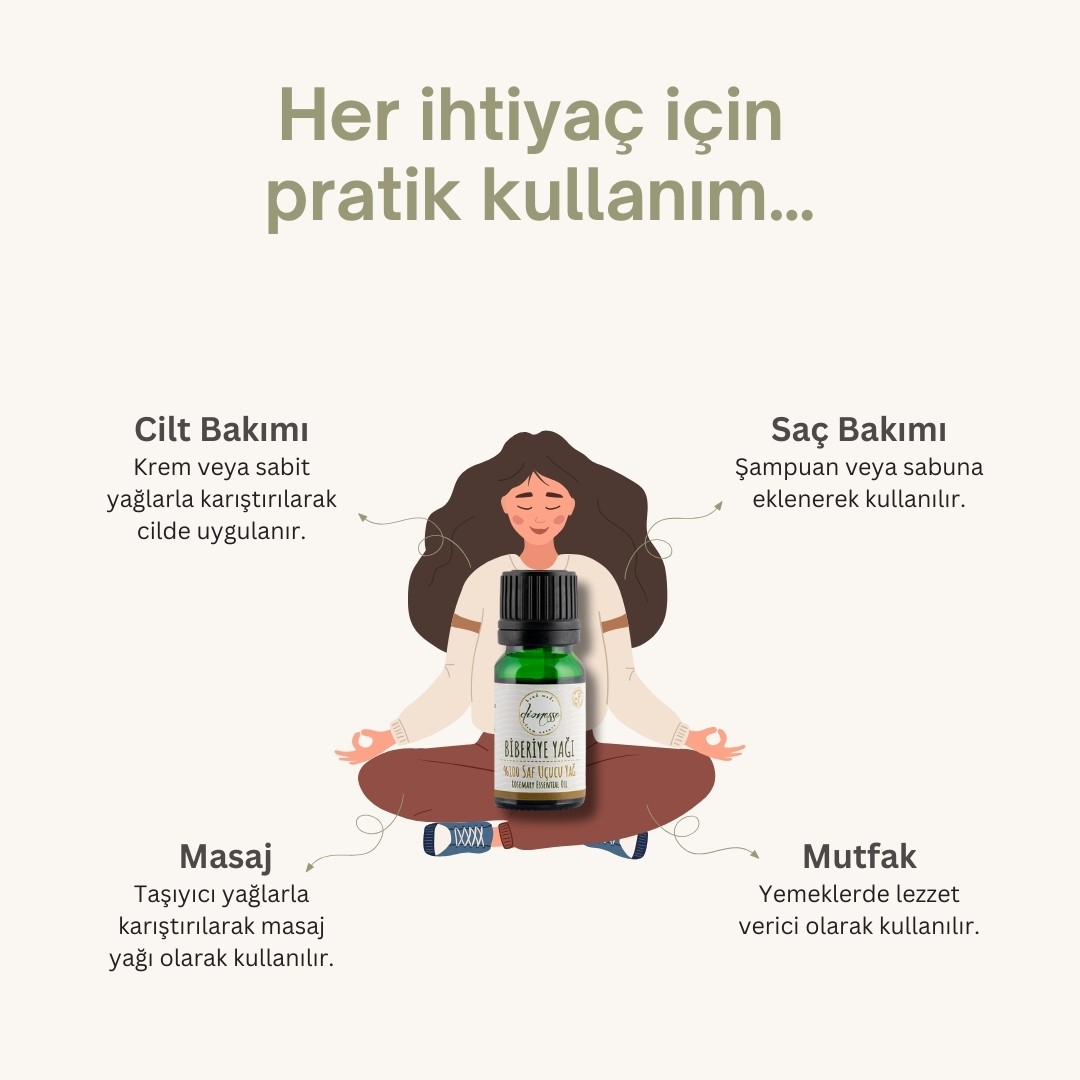 %100 Saf Biberiye Yağı 10 ml 