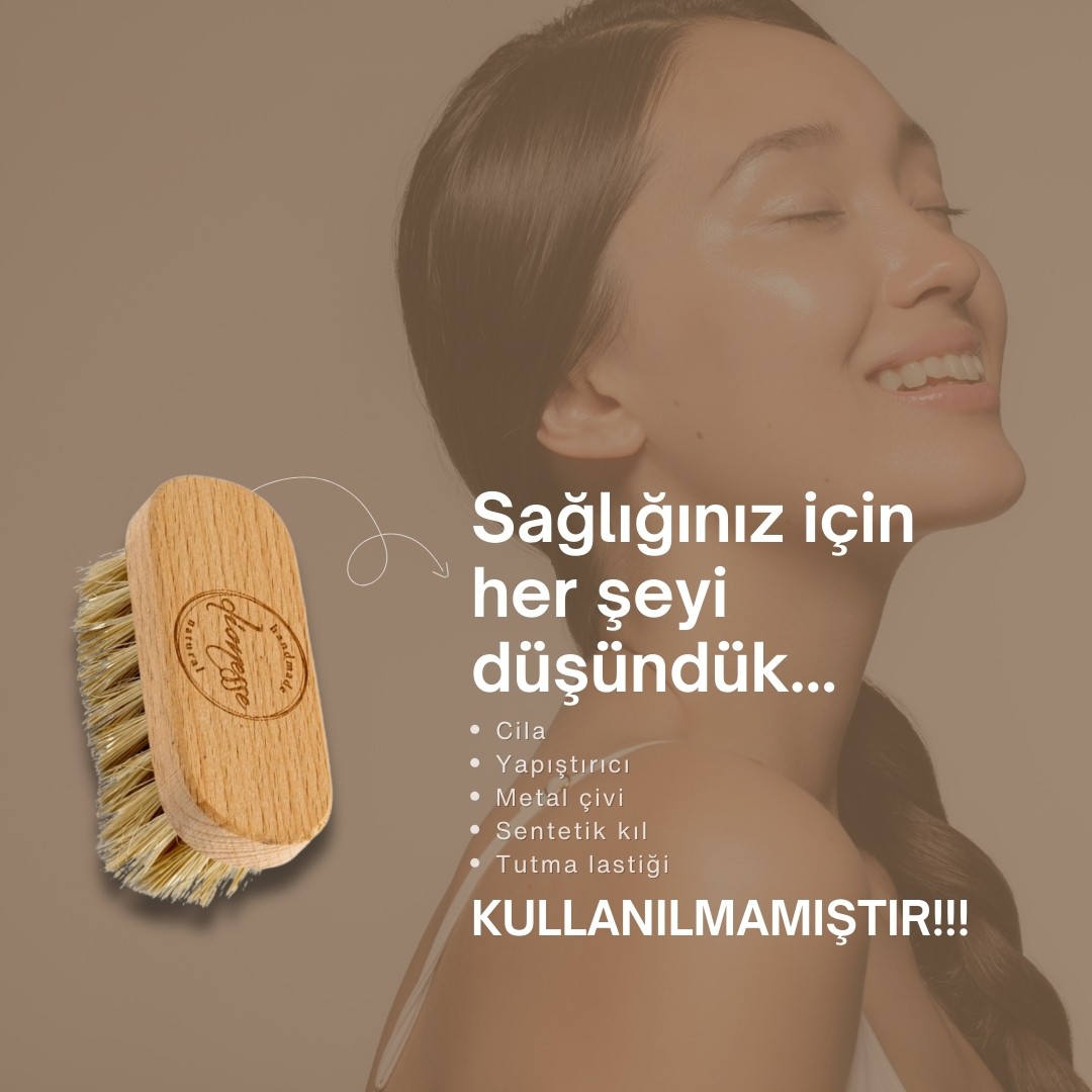 %100 Doğal Tırnak Fırçası | Ahşap ve Kaktüs Liflerinden Tırnak ve Topuk Bakımı İçin İdeal Fırça