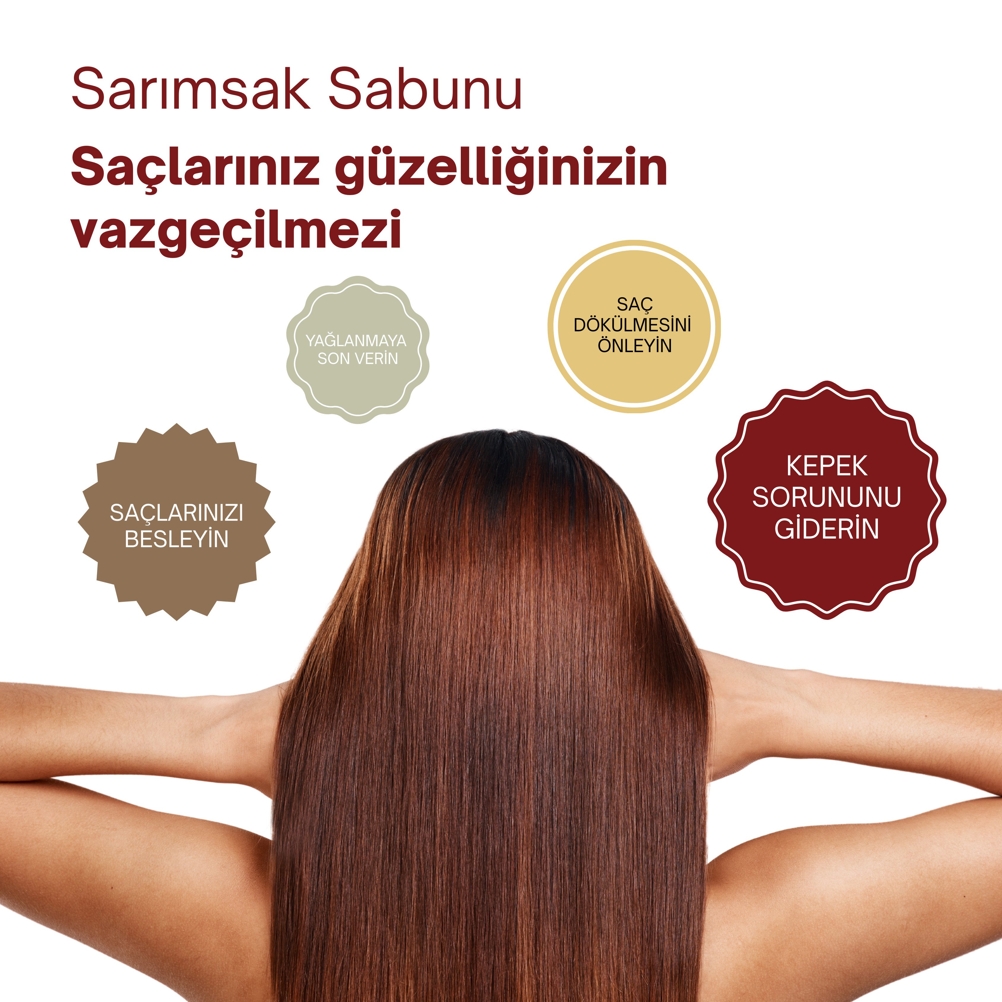 Doğal Sarımsak Sabunu 120 gr - Kepek, Yağlanma ve Dökülme Karşıtı Doğal Sabun, Saç Köklerini Besleyen Sarımsak Yağı ve Meyve Gliserini ile