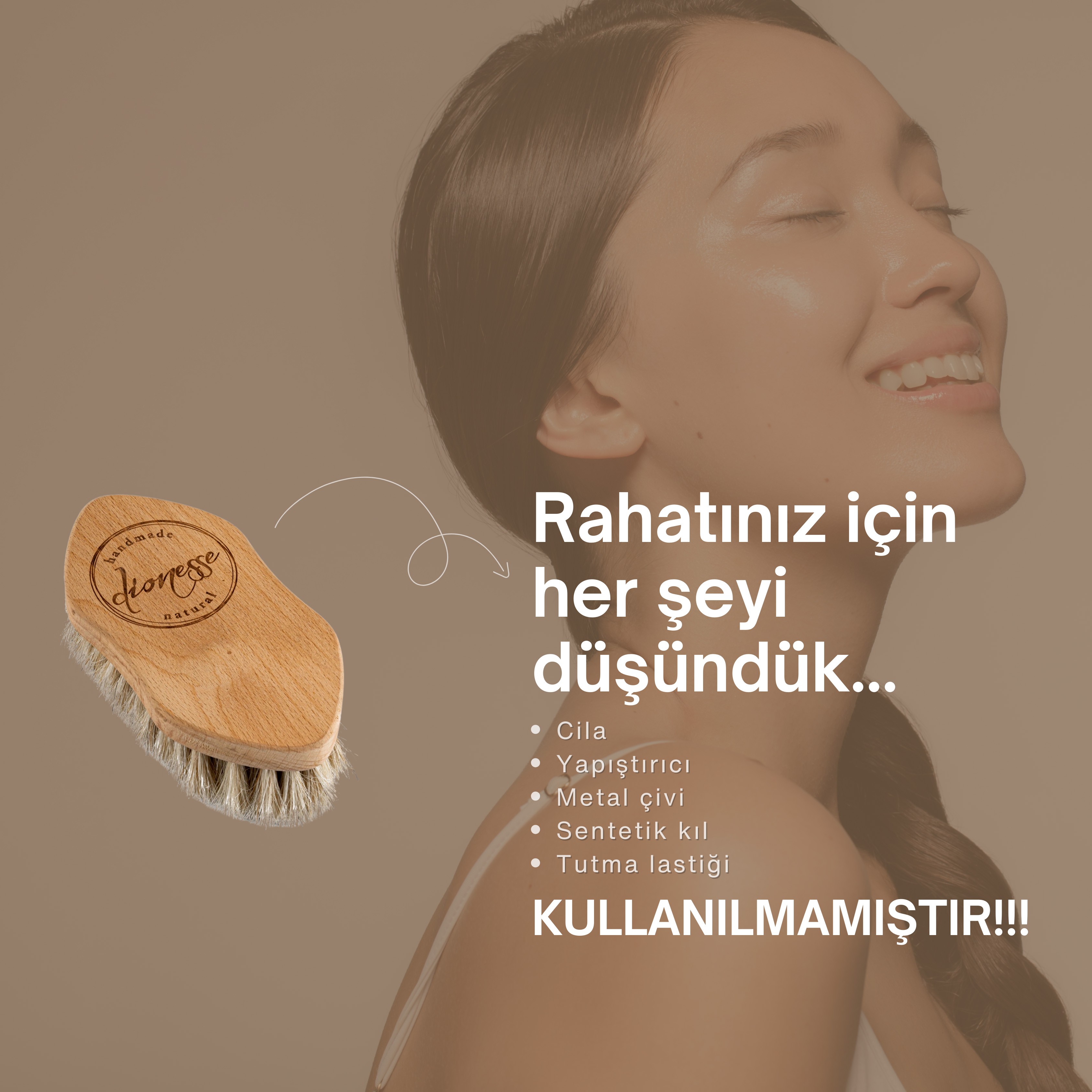 At Kılı Fırçası | %100 Doğal Kayın Ağacı ve At Yelesi Kıllarından El Yapımı Selülit Fırçası