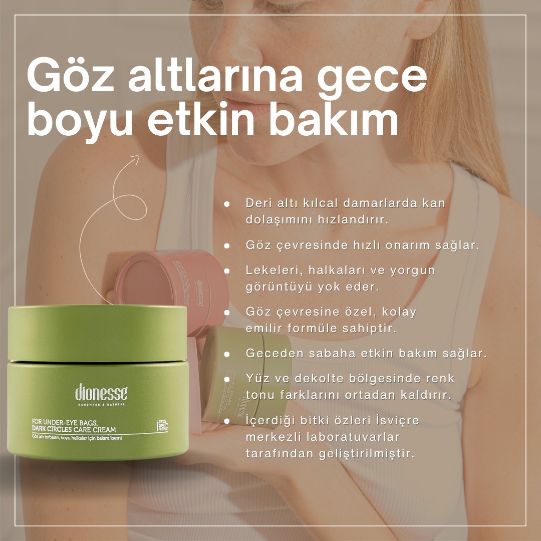 Göz Altı Torbaları ve Morluklar için Gece Göz Altı Bakım Kremi | Renk Eşitleyici ve Onarıcı Göz Altı Kremi