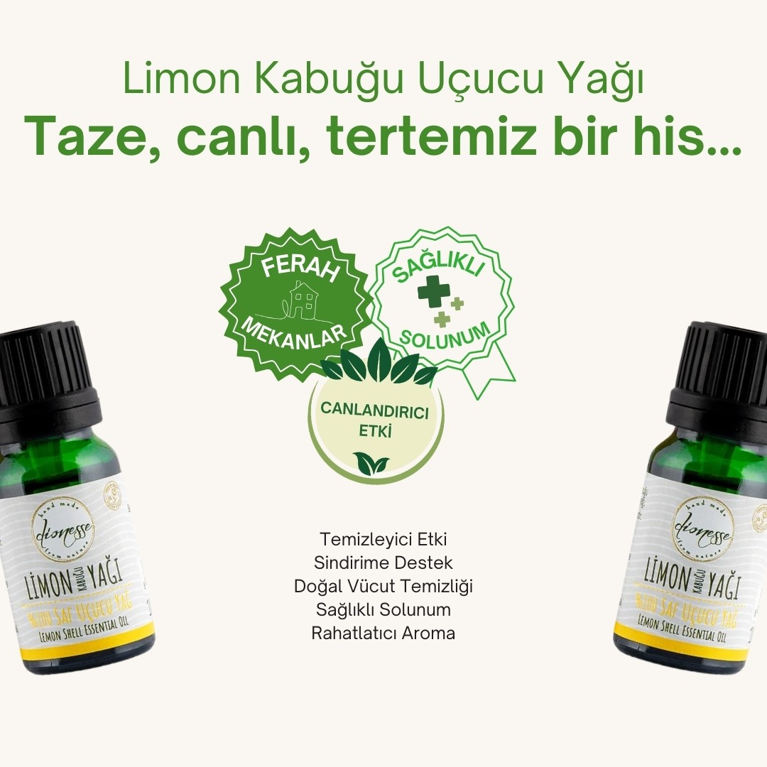 %100 Saf Limon Kabuğu Yağı 10 ml 
