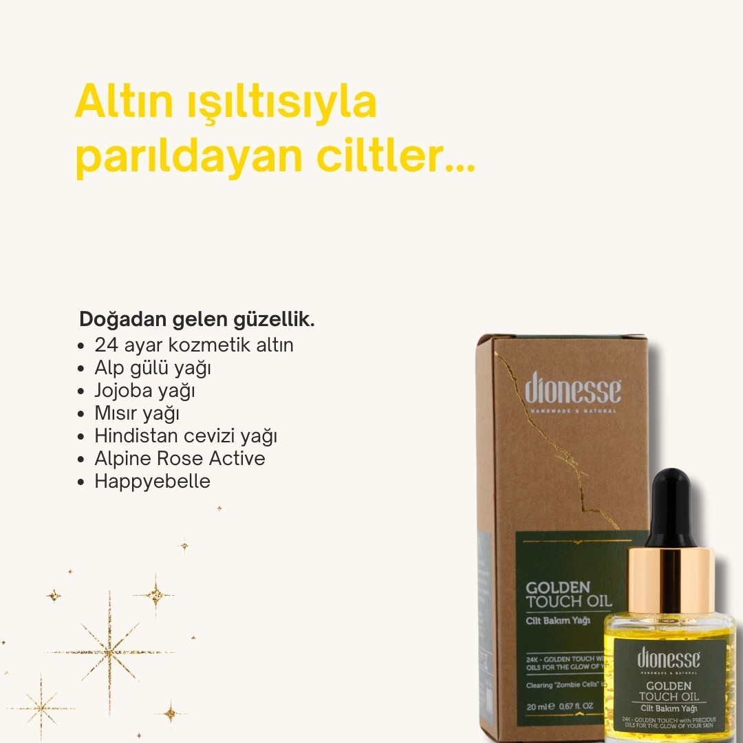 Koruyucu ve Onarıcı Etkili Altın Cilt Bakım Yağı 20 ml - 24 Ayar Altın, Yaşlanma Karşıtı