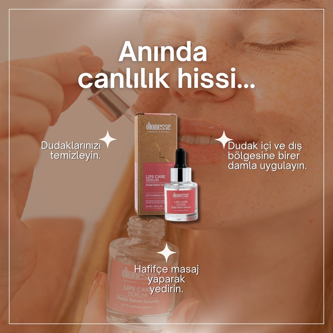 Dudak Bakım Serumu 20 ml - Anında Dolgunluk, Uzun Süreli Nemlendirme, Doğal ve Sağlıklı Dudak Bakımı