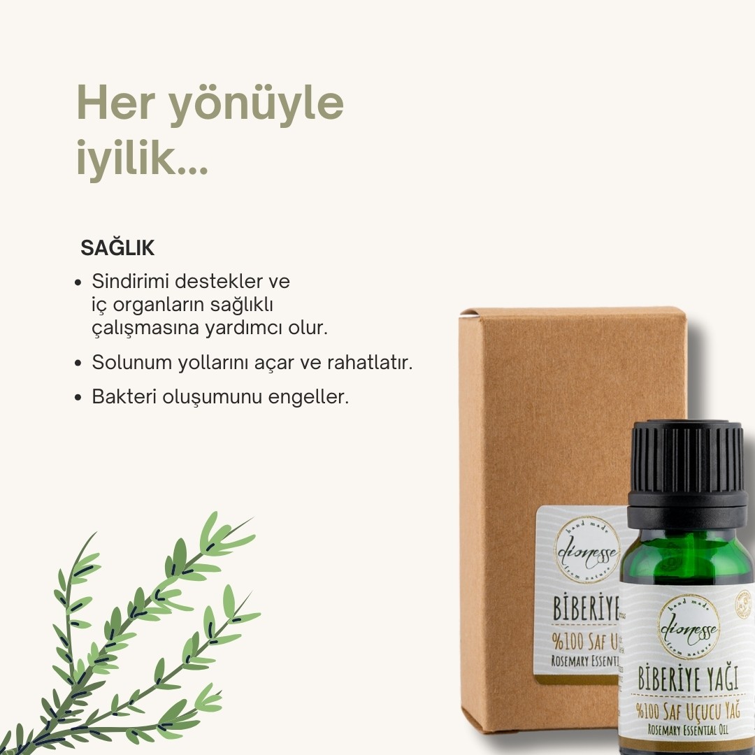 %100 Saf Biberiye Yağı 10 ml 