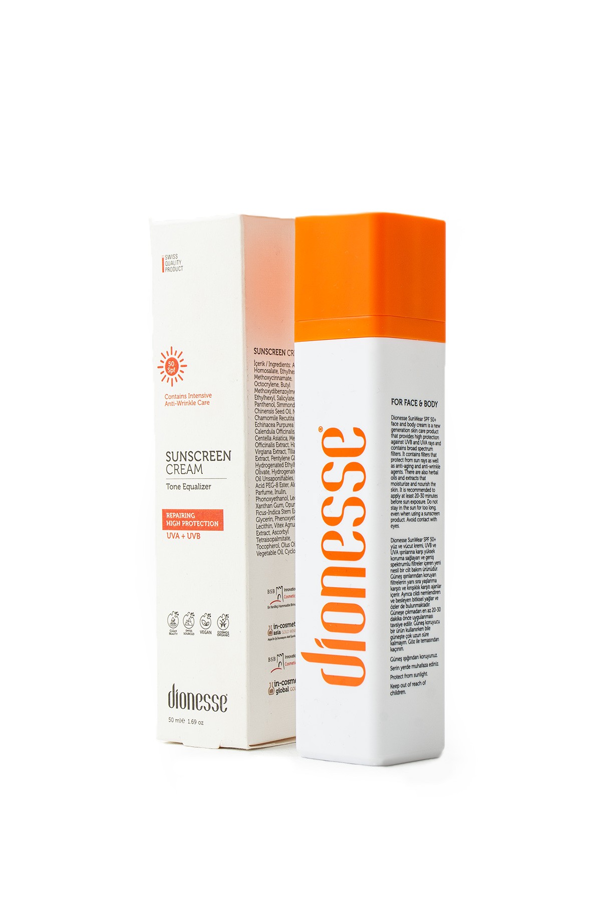 Yeni Nesil Mineral Filtreli Güneş Kremi 50+SPF - 50 ml | Yüz ve Vücut İçin, Nemlendirici ve Leke Karşıtı Güneş Kremi