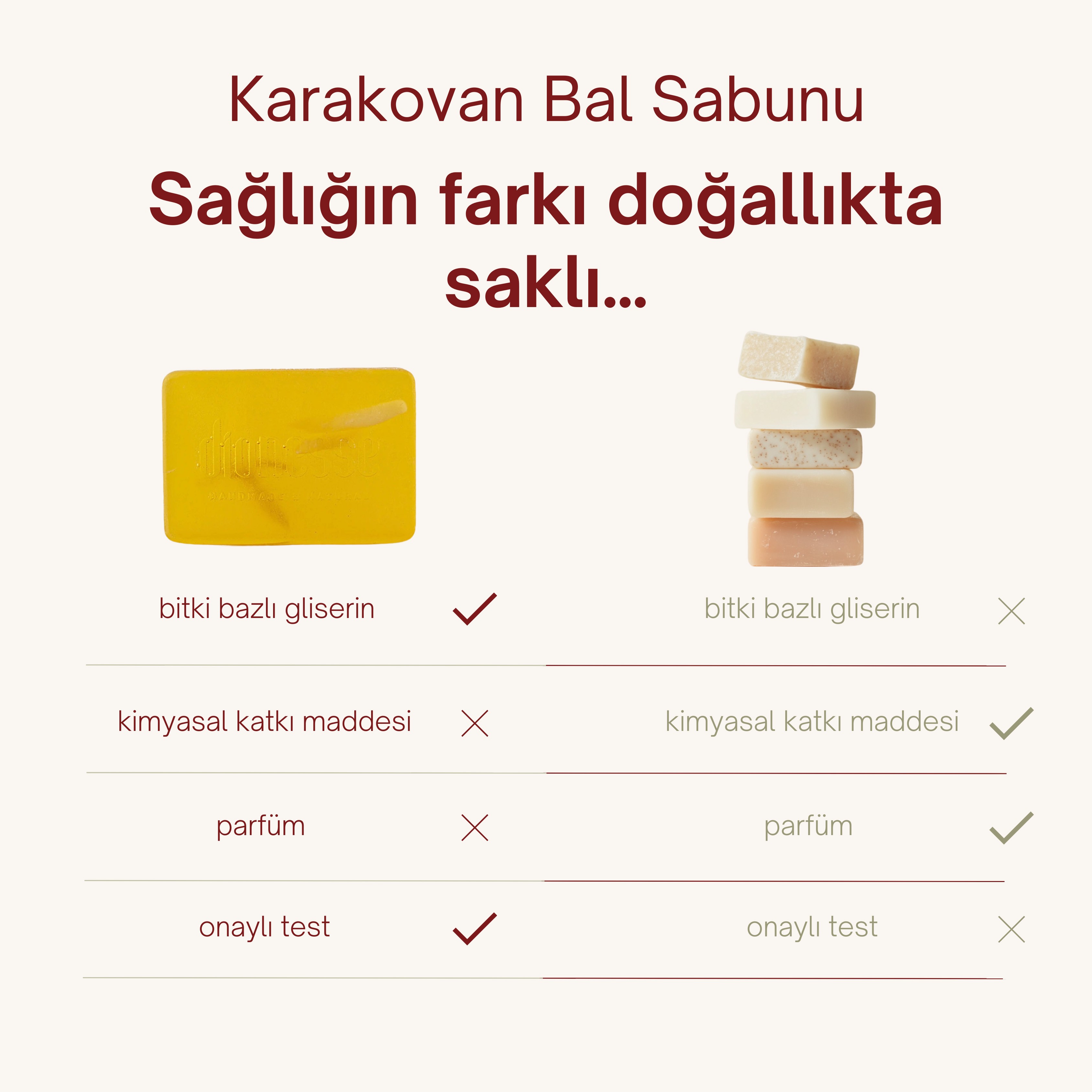 Doğal Karakovan Ballı Sabun 120 gr - Doğal Peeling ve Nemlendirici, Cilt Lekelerine Karşı Etkili El Yapımı Sabun