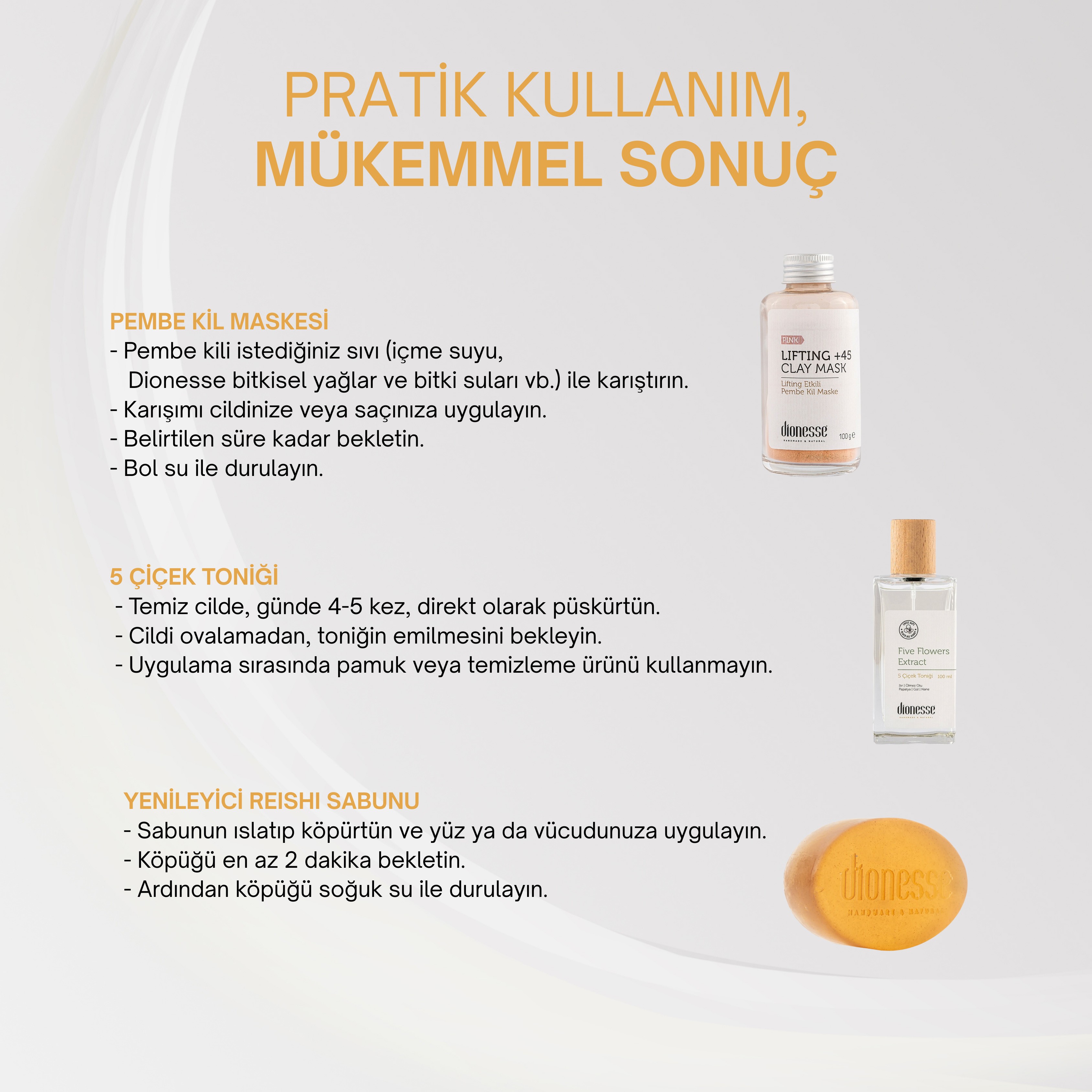 Cilt Sıkılaştırıcı Set - Pembe Kil Maske, 5 Çiçek Tonik ve Yenileyici Reishi Sabunu ile Sıkılaştırıcı Cilt Bakımı