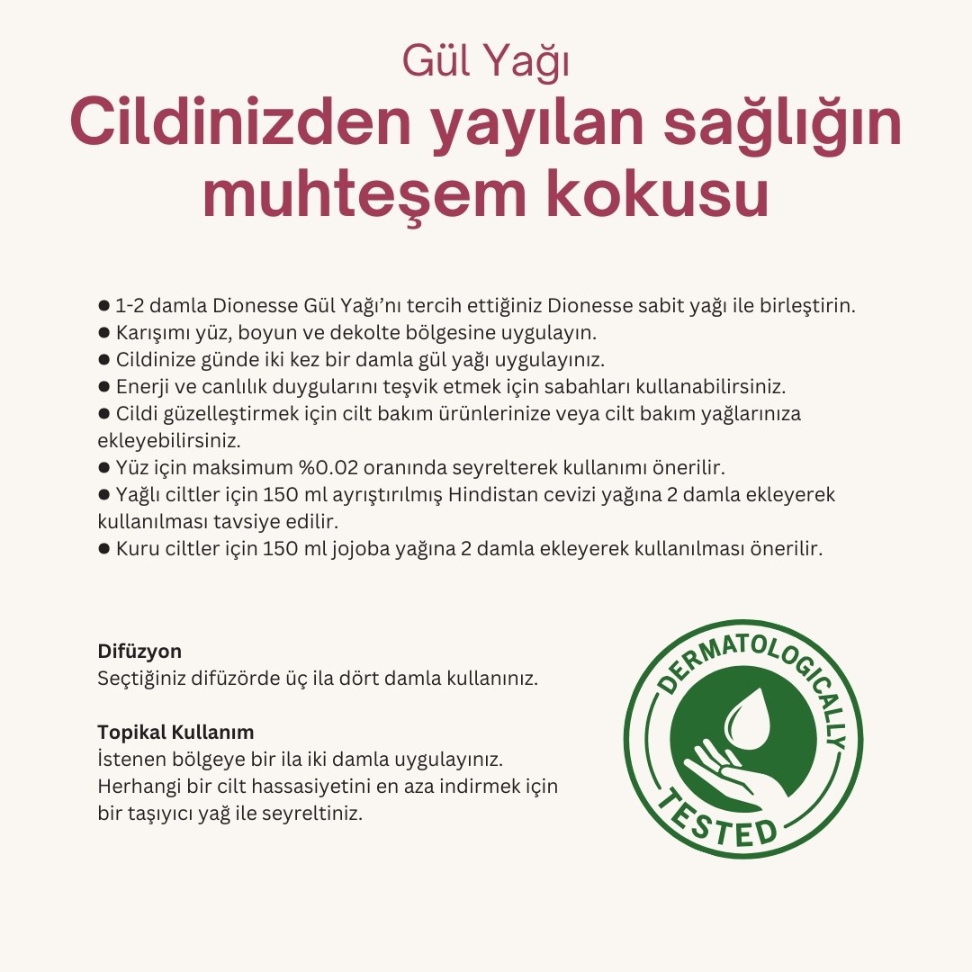 %100 Saf Gül Yağı 5 ml 