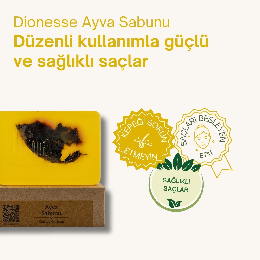 Doğal Ayva Sabunu 120 gr - Kepek Karşıtı Katı Şampuan, Saç Güçlendirici Doğal Bakım Sabunu