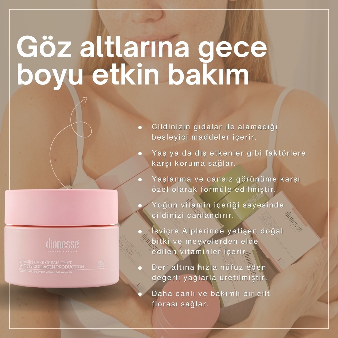 Vitamin Bakımı Yüz Kremi 50 ml - Kolajen Üretimini Artıran, Cildi Canlandıran ve Nemlendiren Yoğun Bakım Kremi