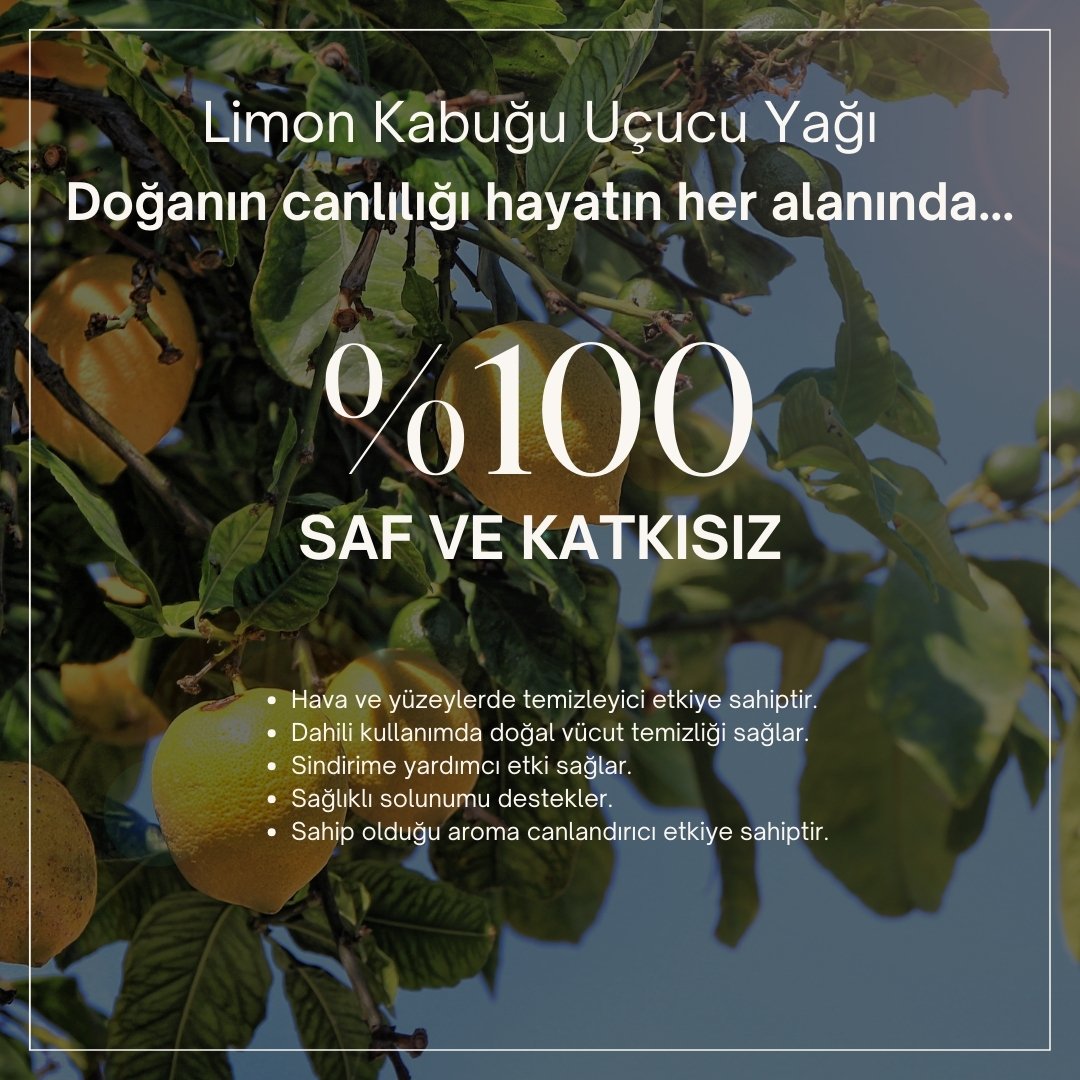 %100 Saf Limon Kabuğu Yağı 10 ml 