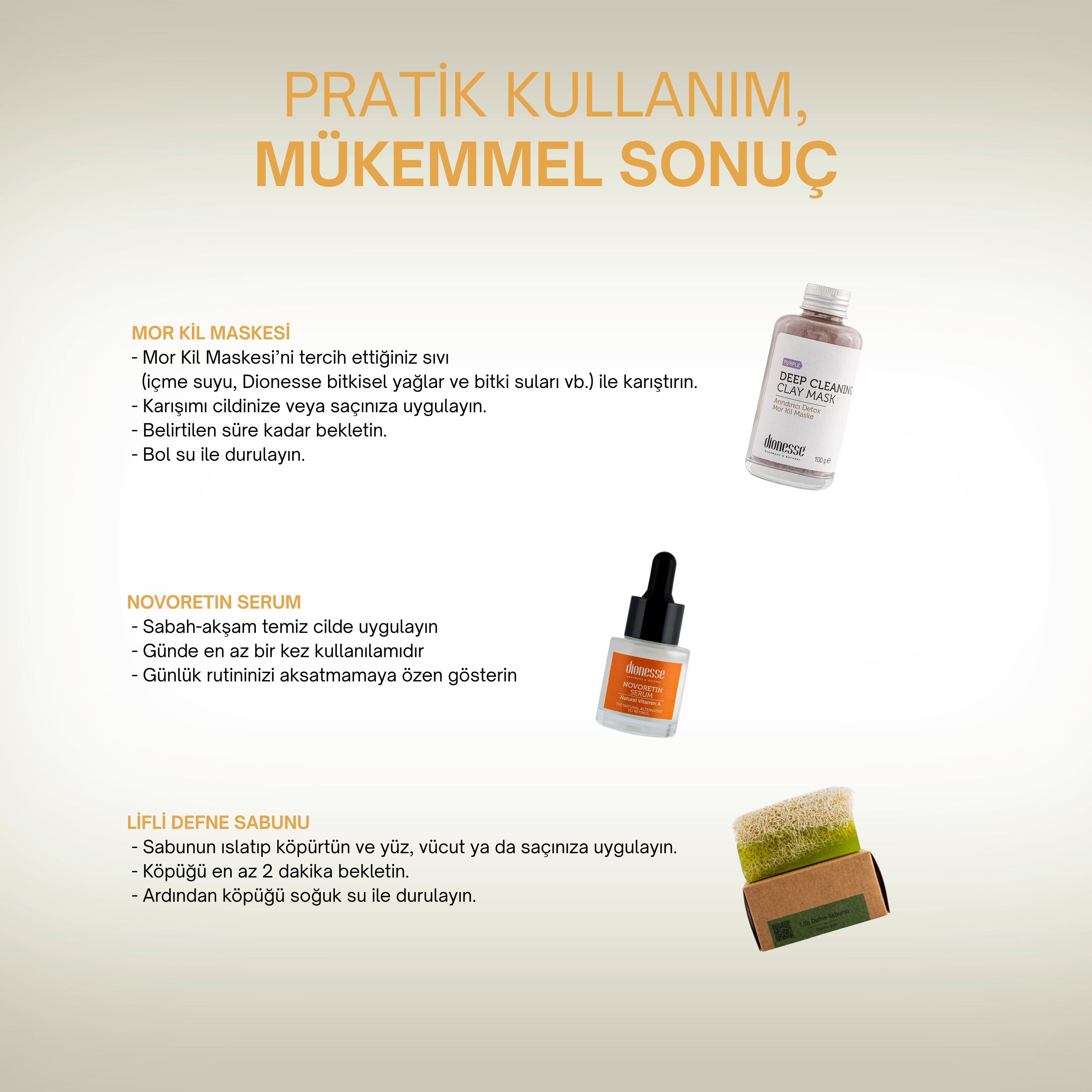 Leke Giderici Set - Mor Kil Maske, Novoretin Leke Giderici Serum ve Kabak Lifli Defne Sabunu | Cilt Lekesi, Kırışıklık ve Akne Karşıtı Bakım