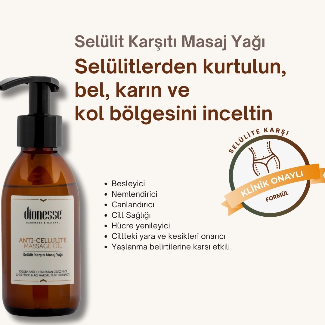 Selülit Karşıtı Masaj Yağı 150 ml - İncelme ve Selülitsiz Bir Cilt İçin Özel Formül