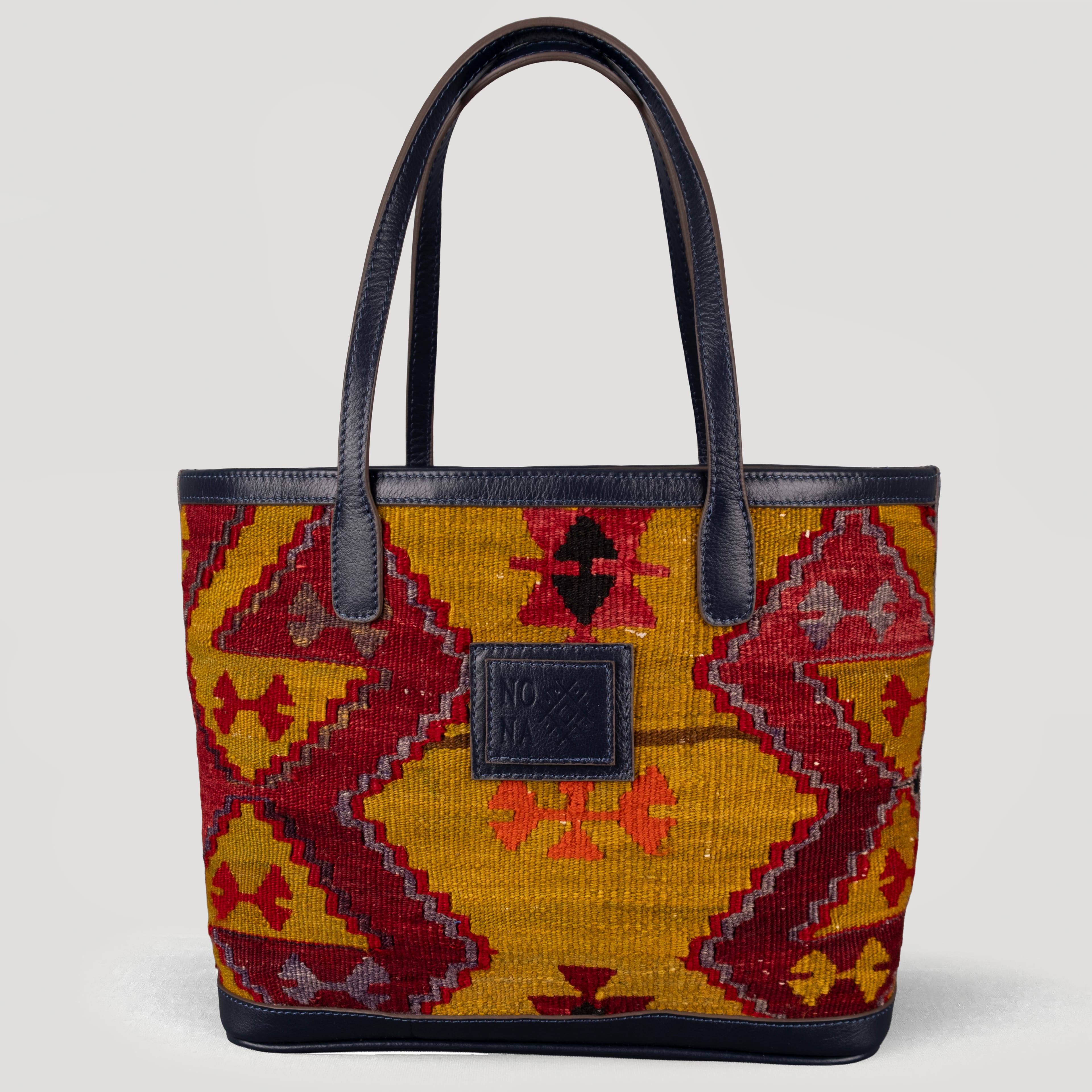 Mistletoe TheNonaStore Tote Çanta, El Yapımı Antika Kilim Boho Çanta Midi