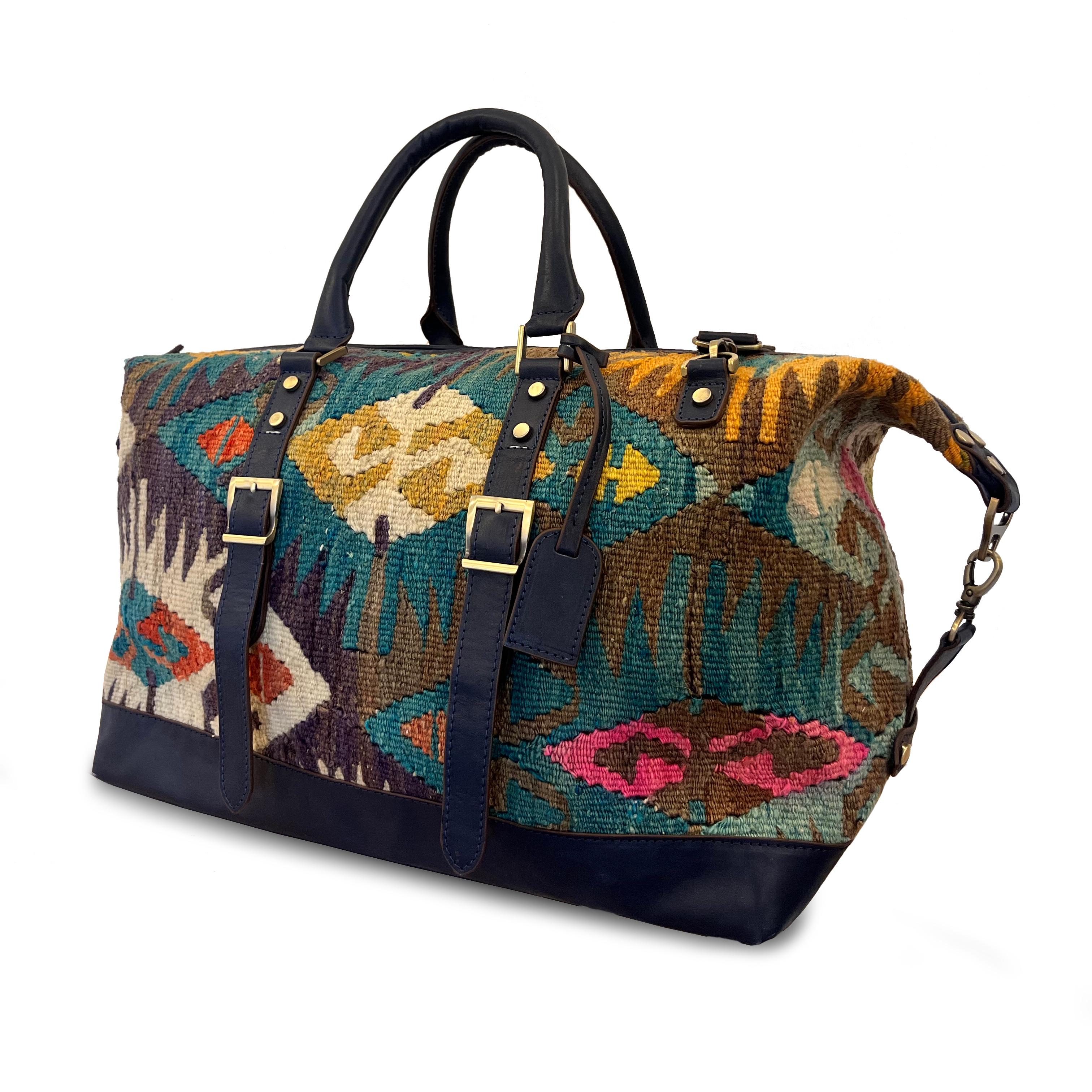 TheNonaStore Water El Yapımı Weekender Boho Çanta, Unisex Çanta