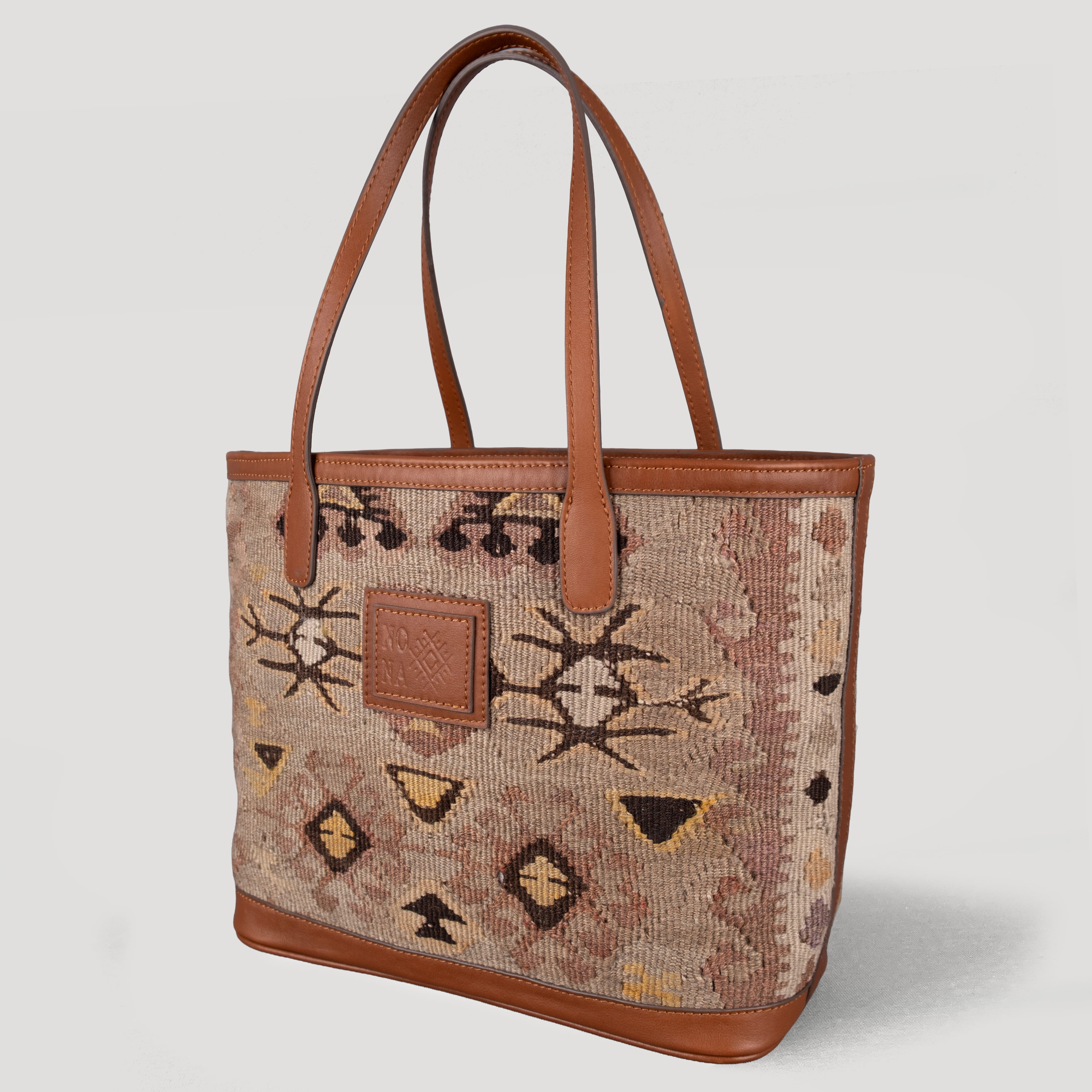Gölge TheNonaStore Tote Çanta, El Yapımı Antika Kilim Boho Çanta Midi