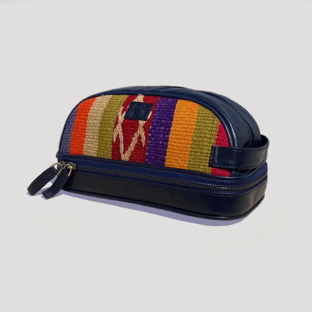 TheNonaStore Rainbow Dopp Kit, El Yapımı Kilim Boho Makyaj Çantası