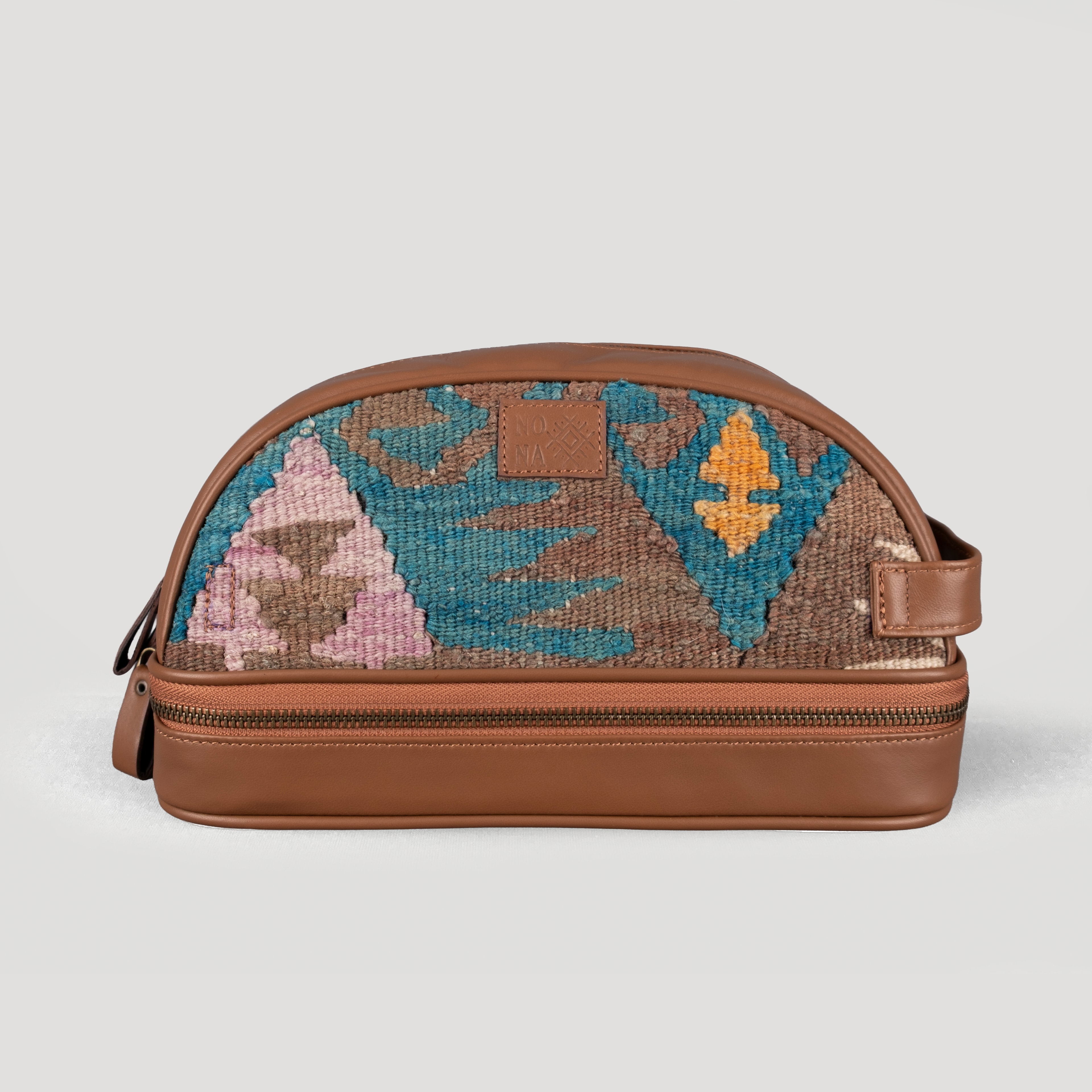 Doku Dopp Kit, El Yapımı Kilim Boho Makyaj Çantası TheNonaStore