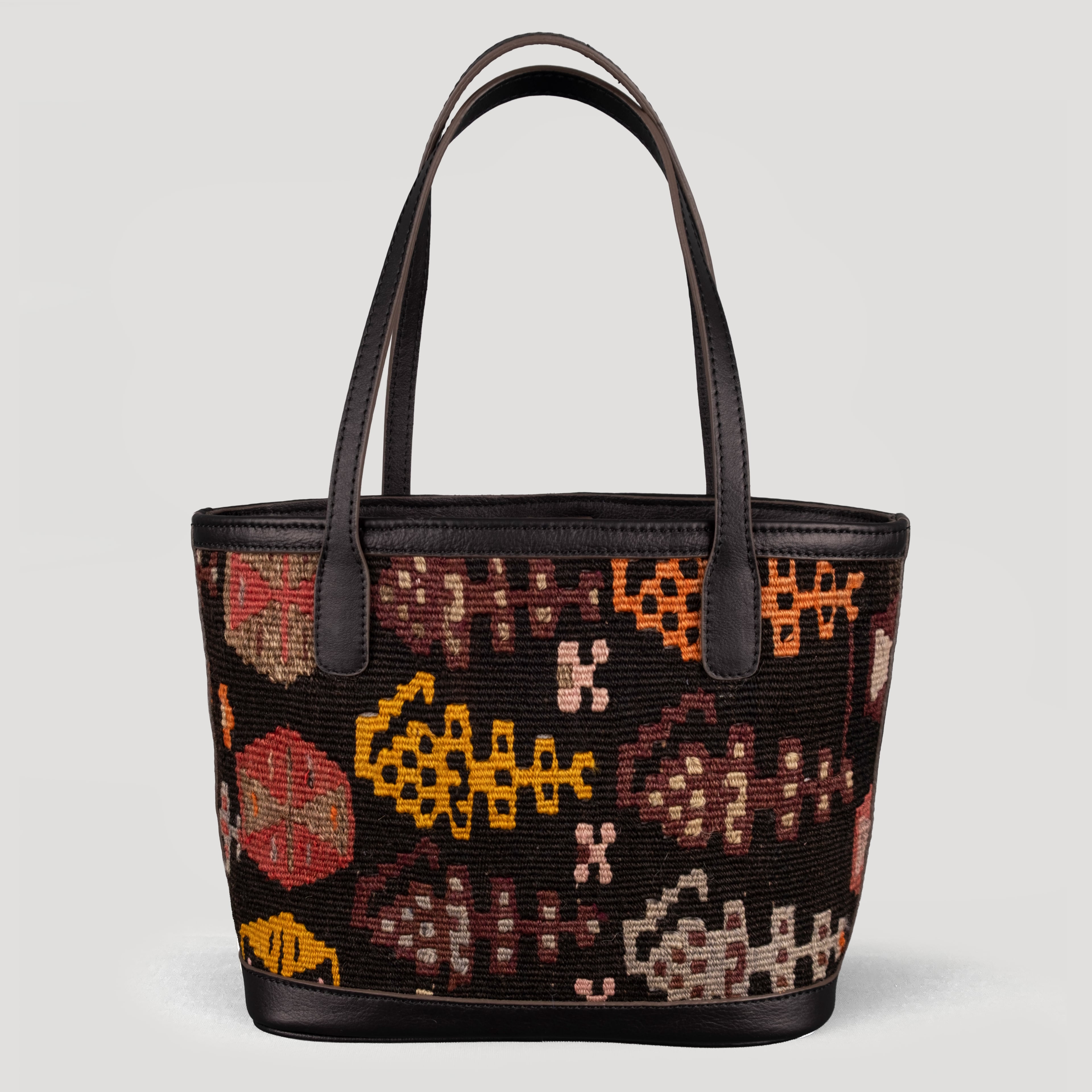 Fish TheNonaStore Tote Çanta, El Yapımı Antika Kilim Boho Çanta Mini