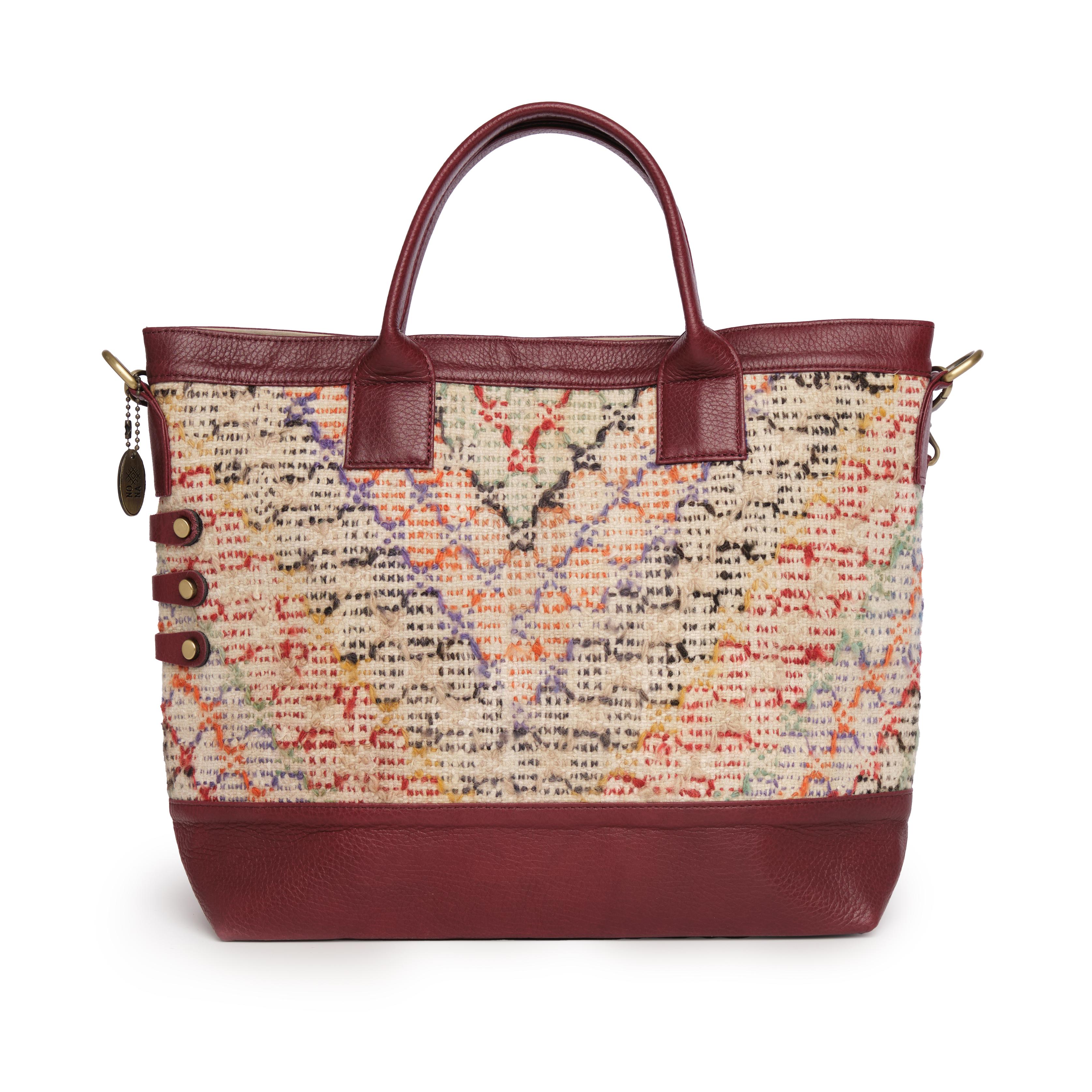 TheNonaStore Tote Çanta, El Yapımı Kilim Wine Boho Çanta