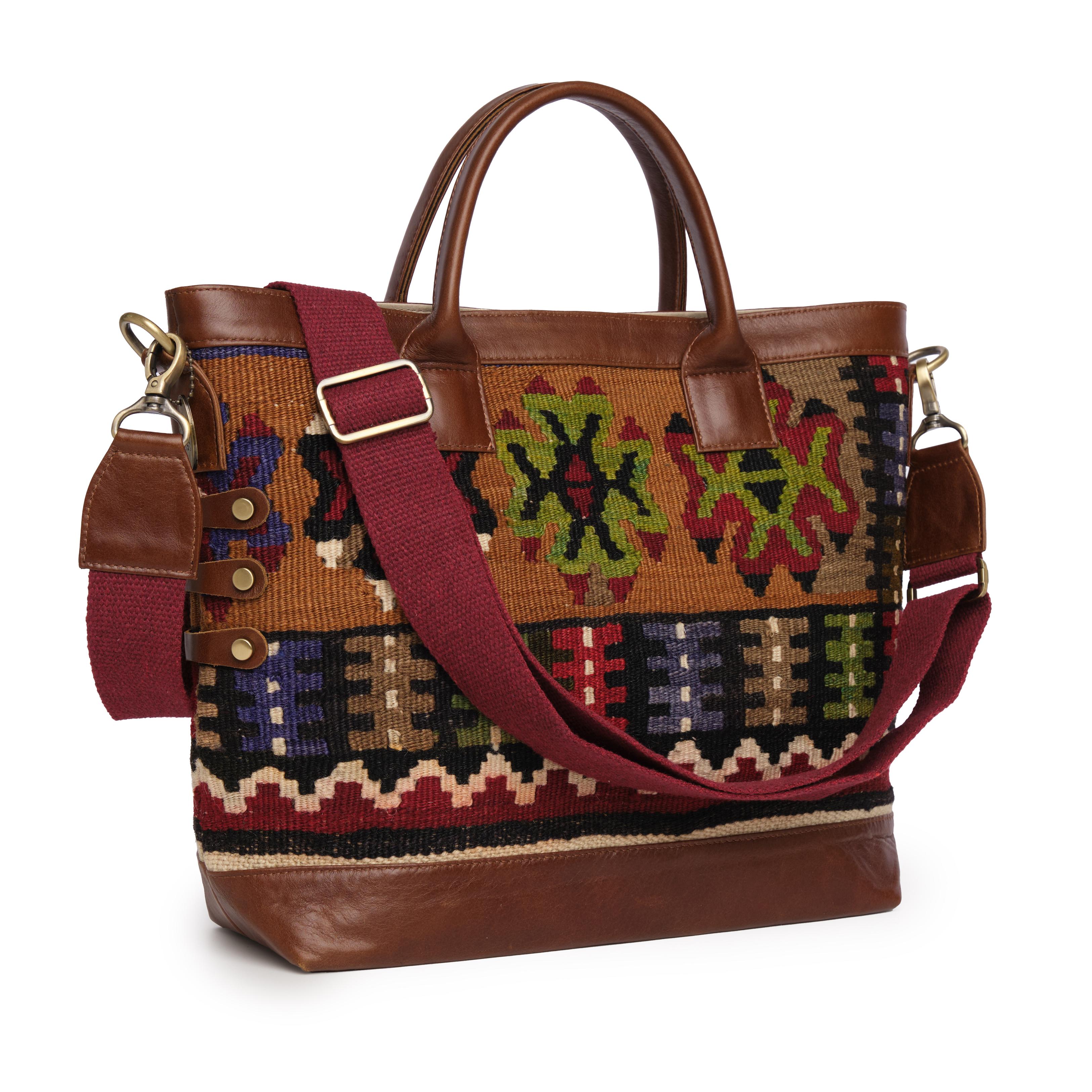 TheNonaStore Tote Çanta, El Yapımı Kilim Village Boho Çanta