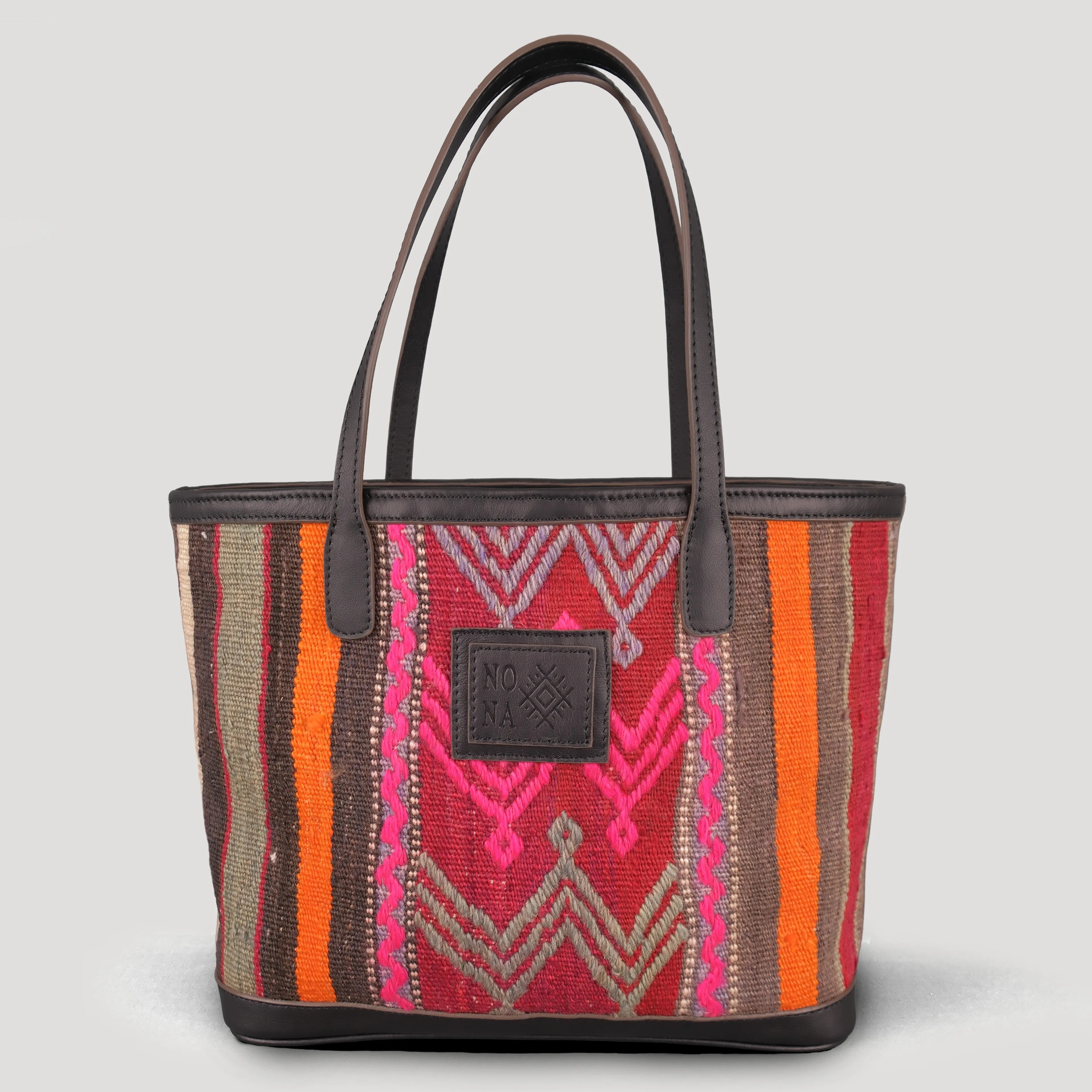 Wings TheNonaStore Tote Çanta, El Yapımı Antika Kilim Boho Çanta Midi