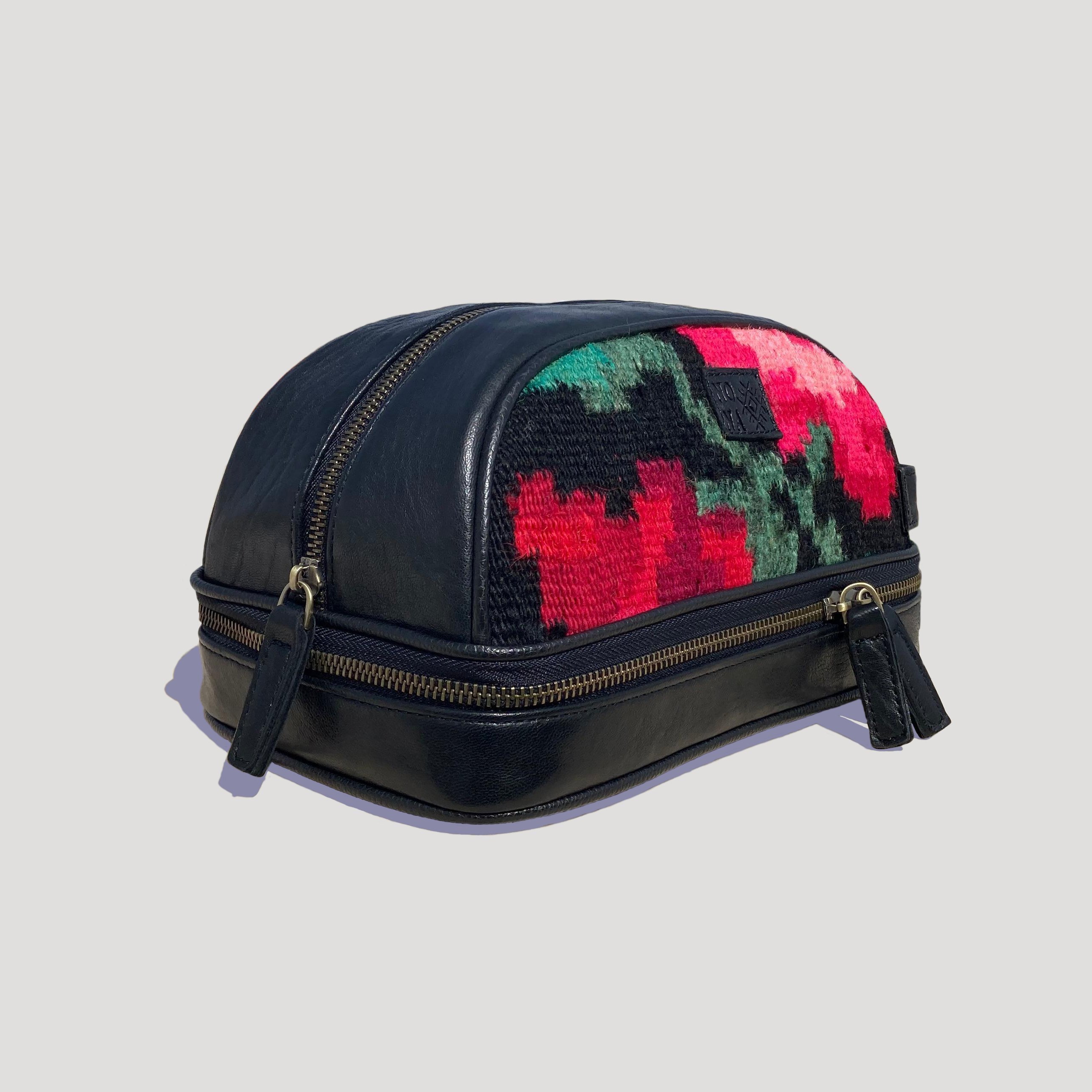 TheNonaStore Black Rose Dopp Kit, El Yapımı Kilim Boho Makyaj Çantası