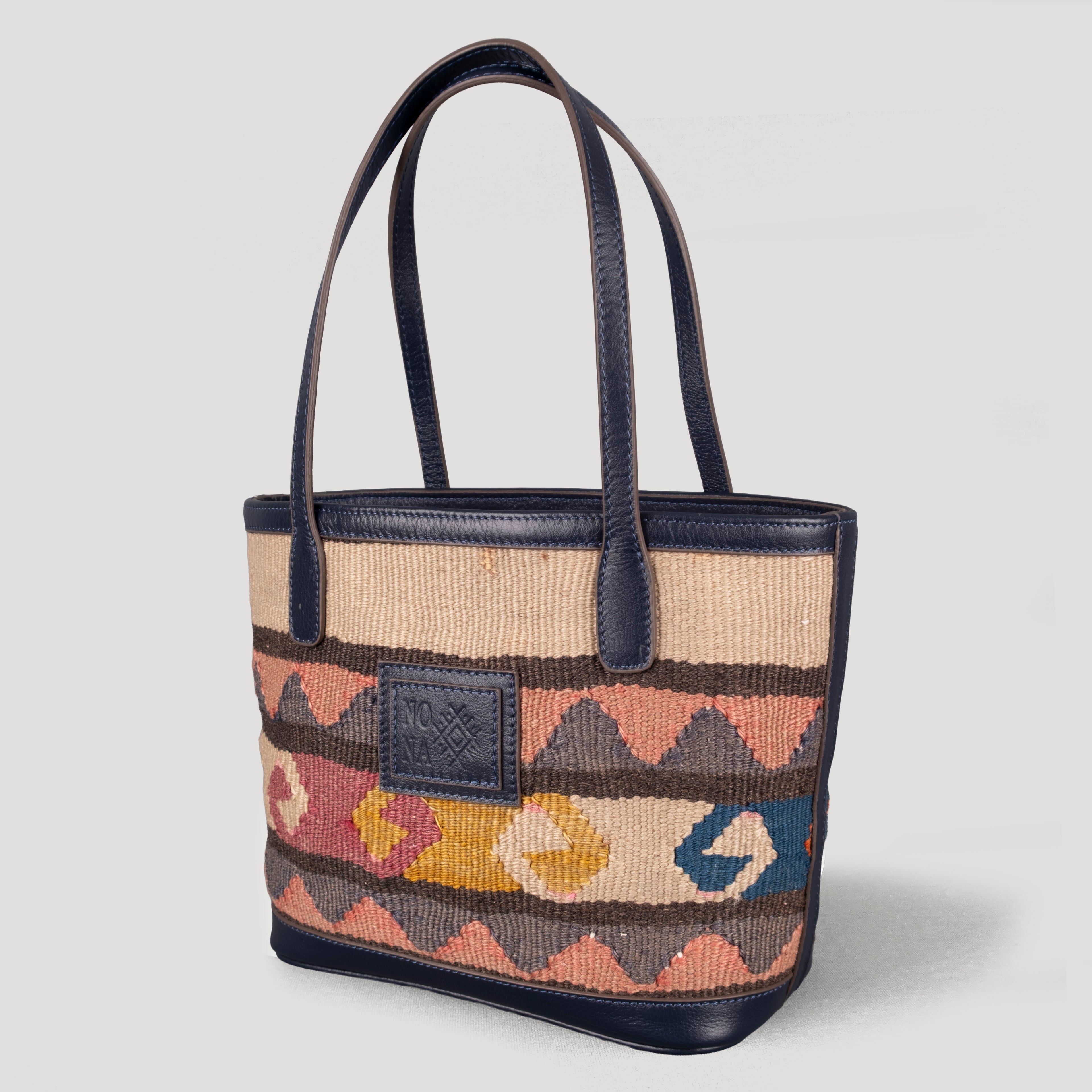 Altay TheNonaStore Tote Çanta, El Yapımı Antika Kilim Boho Çanta Mini
