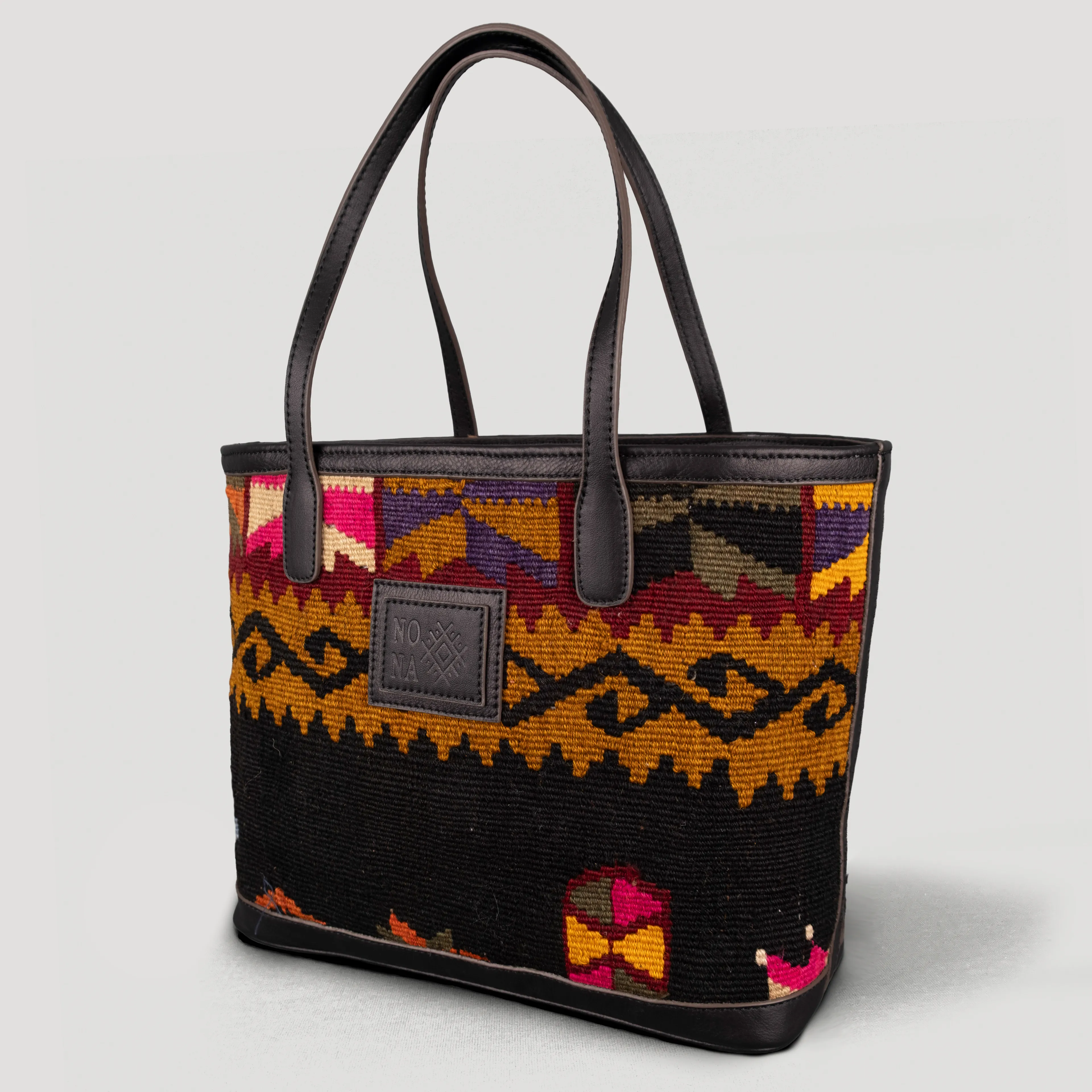 Sandık TheNonaStore Tote Çanta, El Yapımı Antika Kilim Boho Çanta Midi