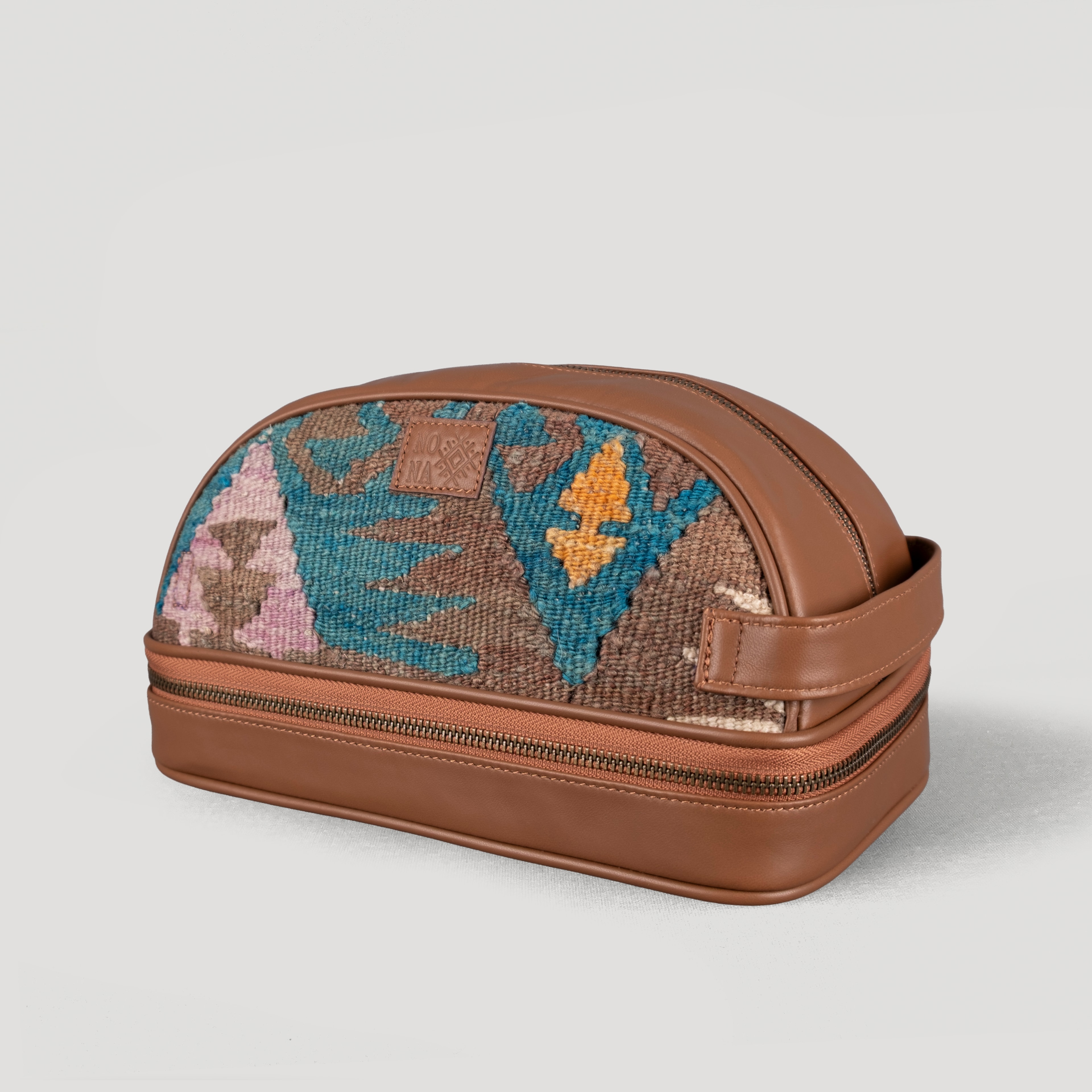 Doku Dopp Kit, El Yapımı Kilim Boho Makyaj Çantası TheNonaStore