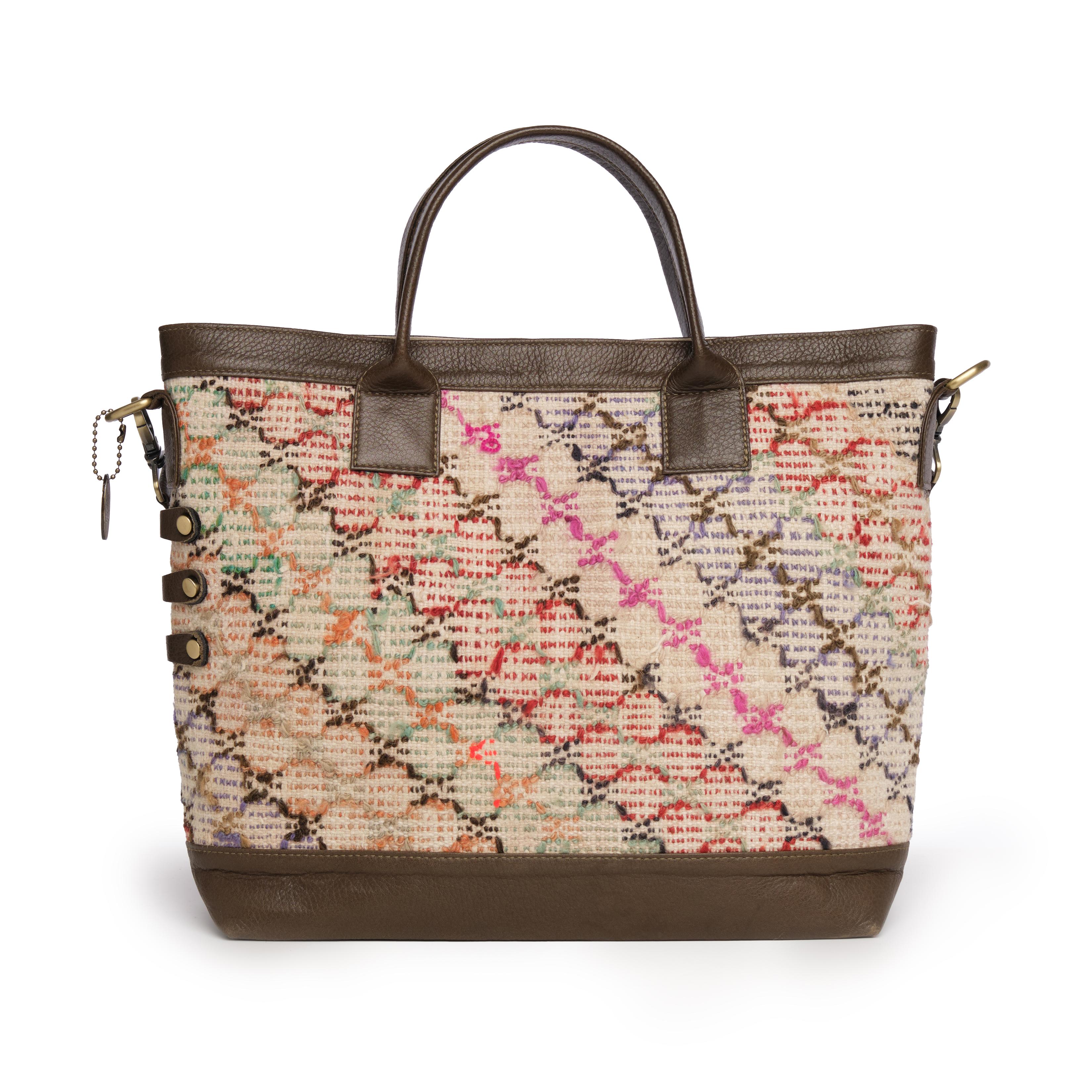 TheNonaStore Tote Çanta, El Yapımı Kilim Reverse Boho Çanta