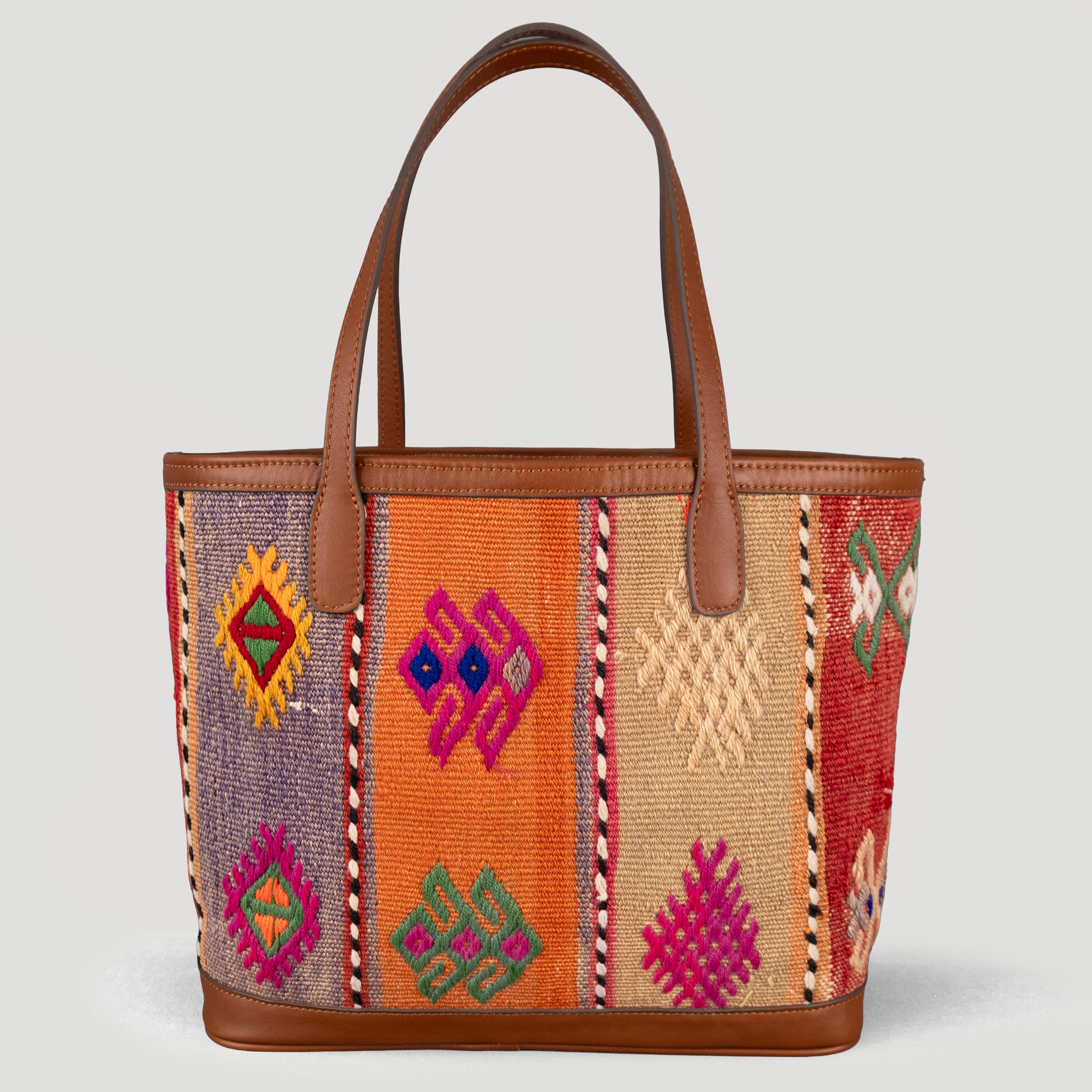 Berry TheNonaStore Tote Çanta, El Yapımı Antika Kilim Boho Çanta Midi