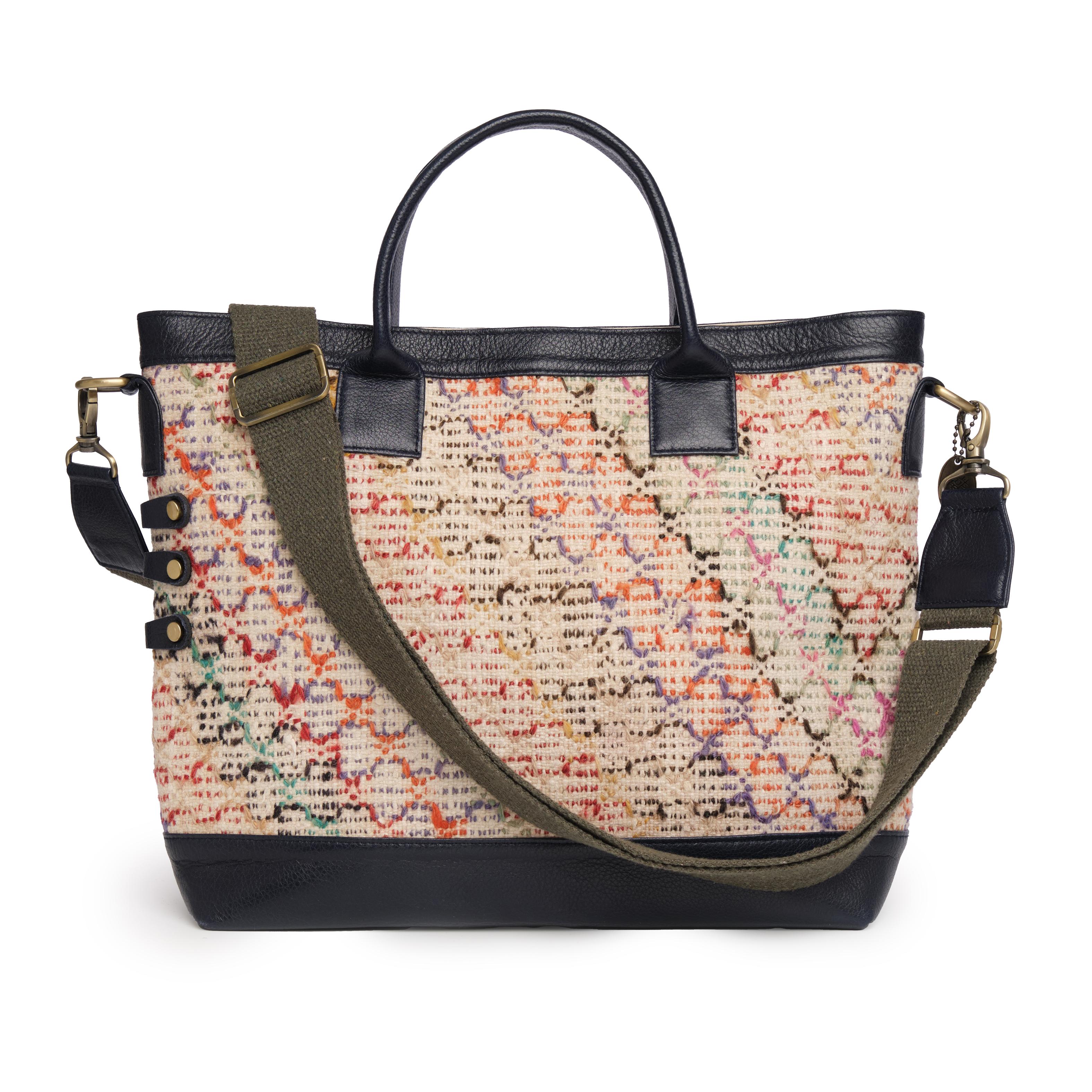 TheNonaStore Tote Çanta, El Yapımı Kilim Contrast Boho Çanta