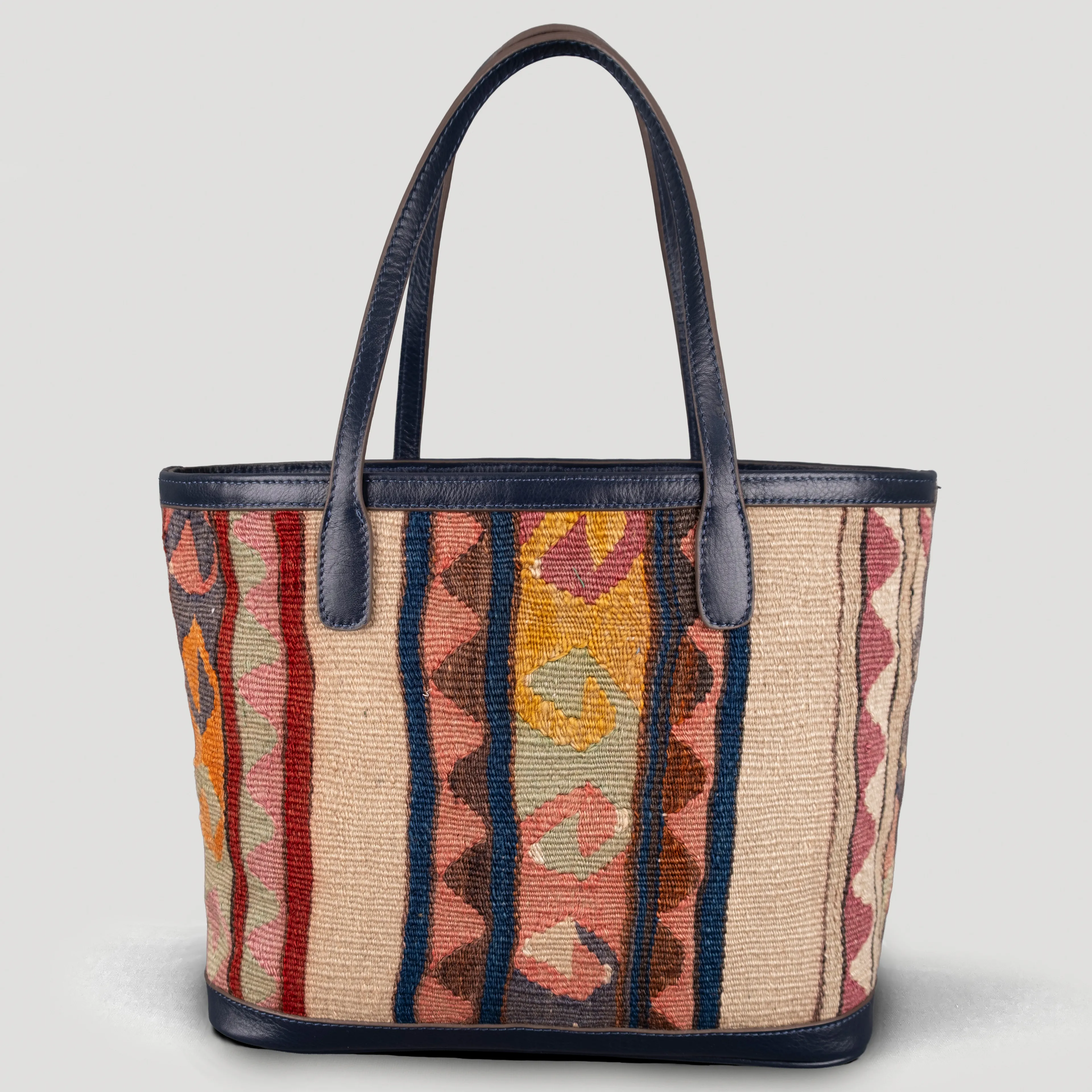 Jupyter TheNonaStore Tote Çanta, El Yapımı Antika Kilim Boho Çanta Midi