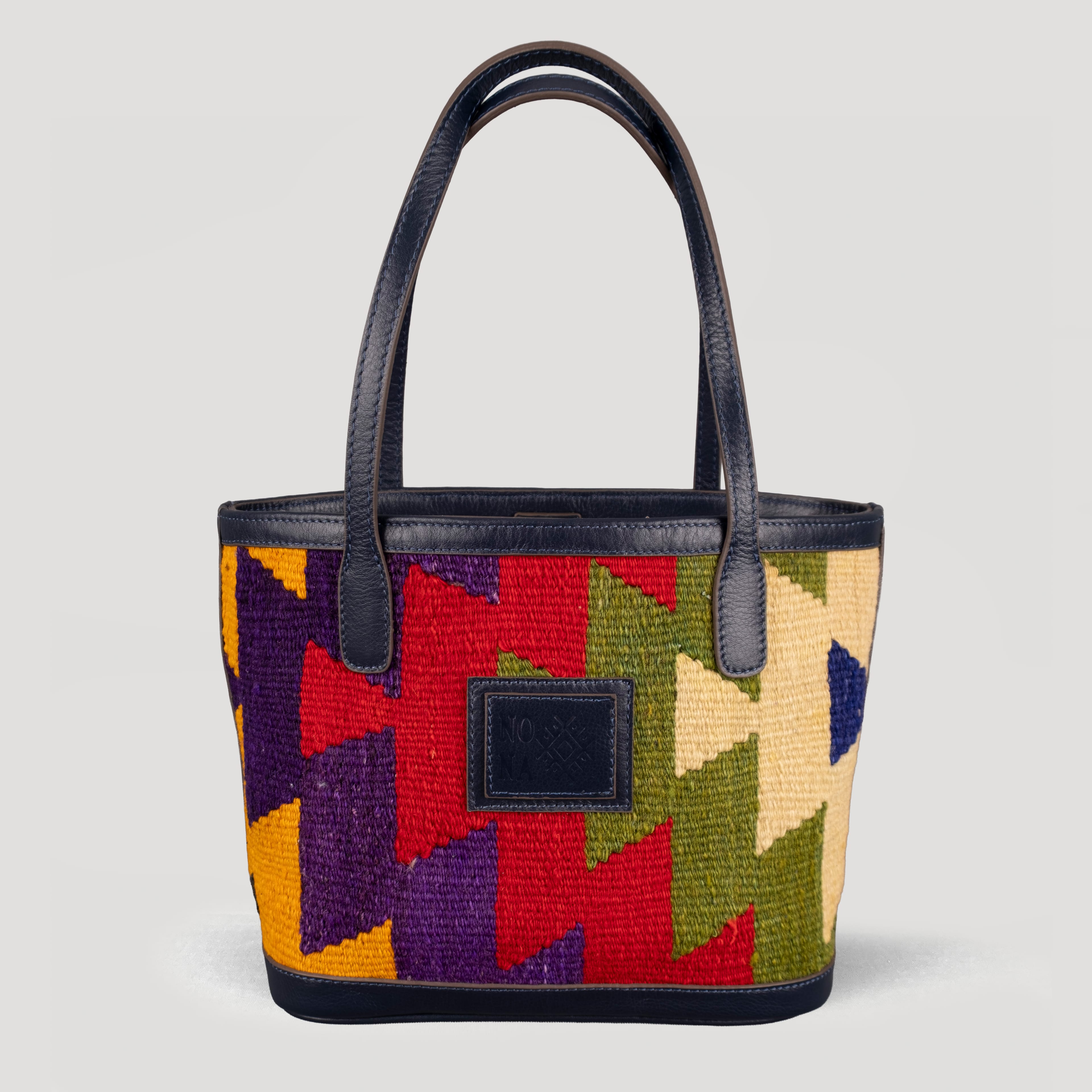 Crystal TheNonaStore Tote Çanta, El Yapımı Antika Kilim Boho Çanta Mini