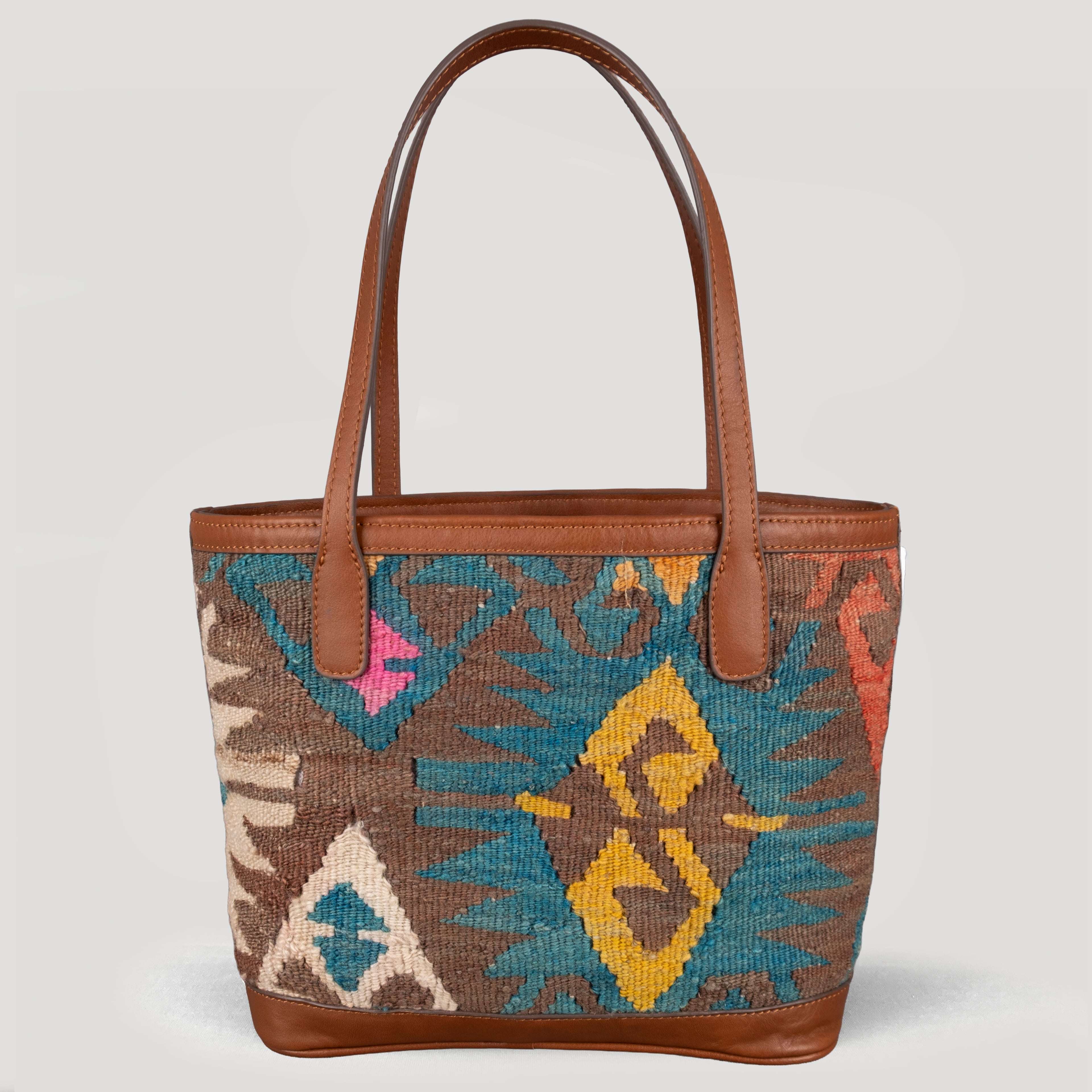 Kut TheNonaStore Tote Çanta, El Yapımı Antika Kilim Boho Çanta Mini