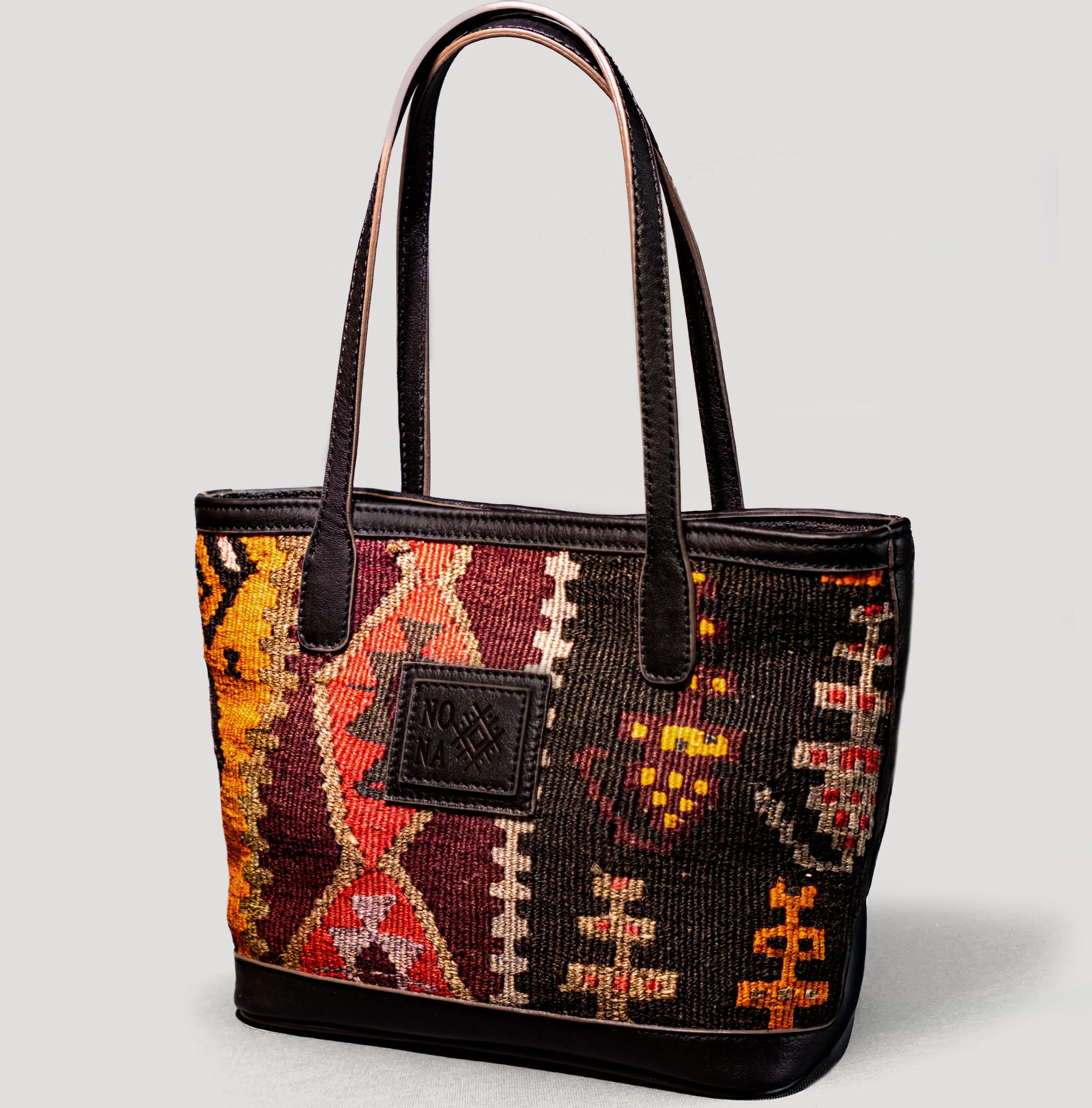 Hünkar TheNonaStore Tote Çanta, El Yapımı Antika Kilim Boho Çanta Mini