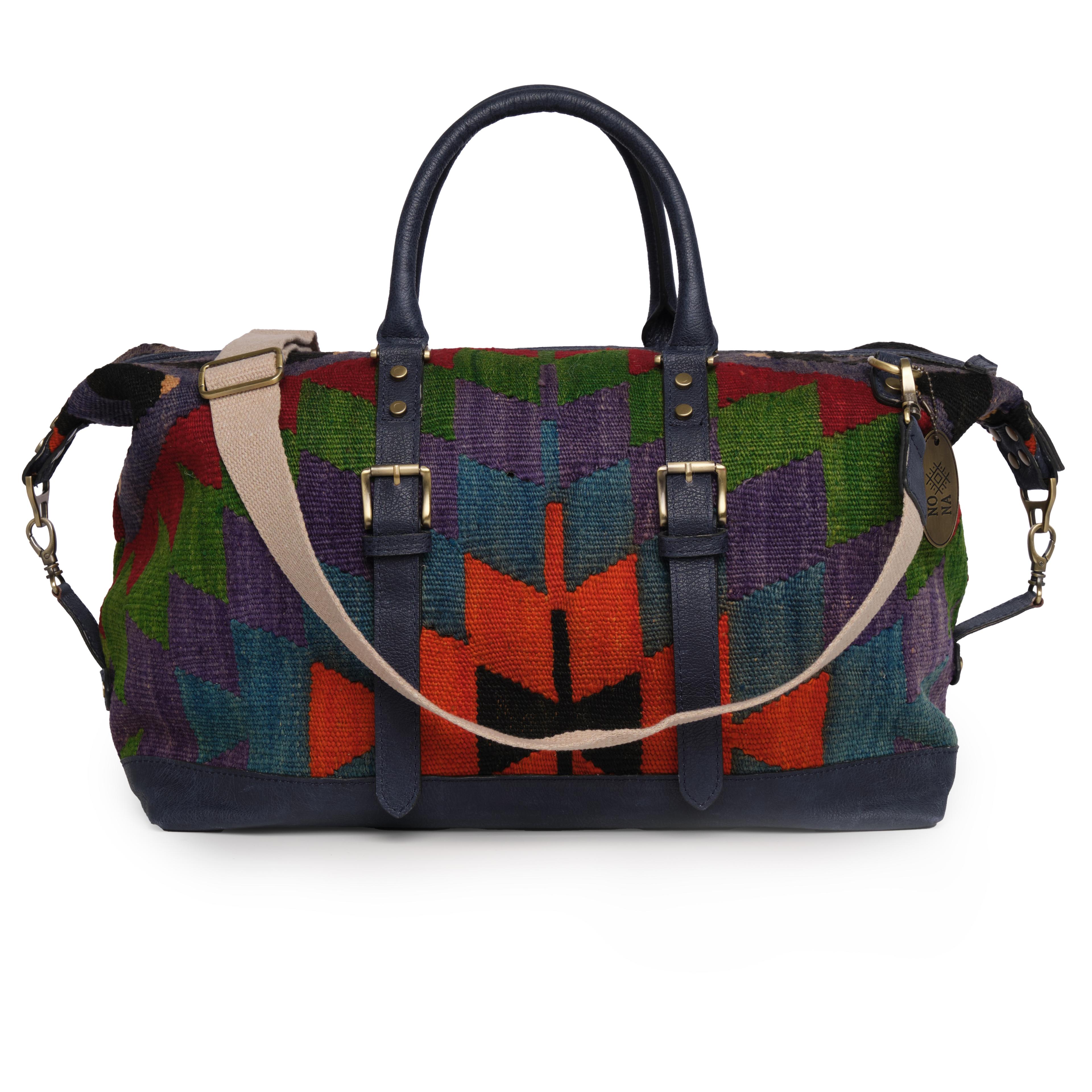 TheNonaStore Handmade Dark Weekender Boho Bag, Unisex Bag