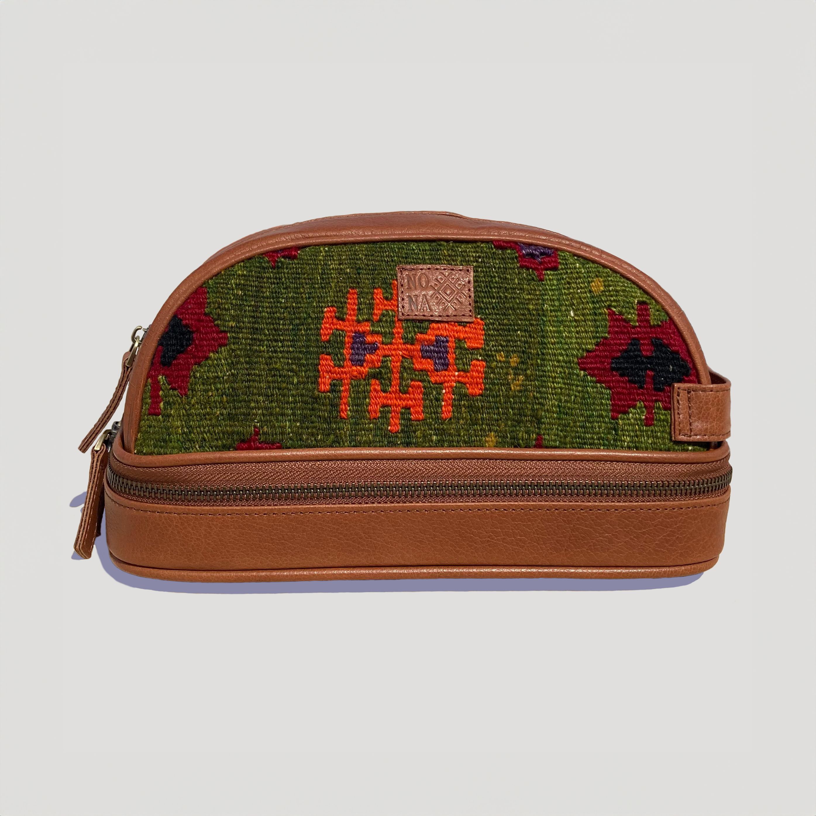 TheNonaStore Sprout Dopp Kit, El Yapımı Kilim Boho Makyaj Çantası