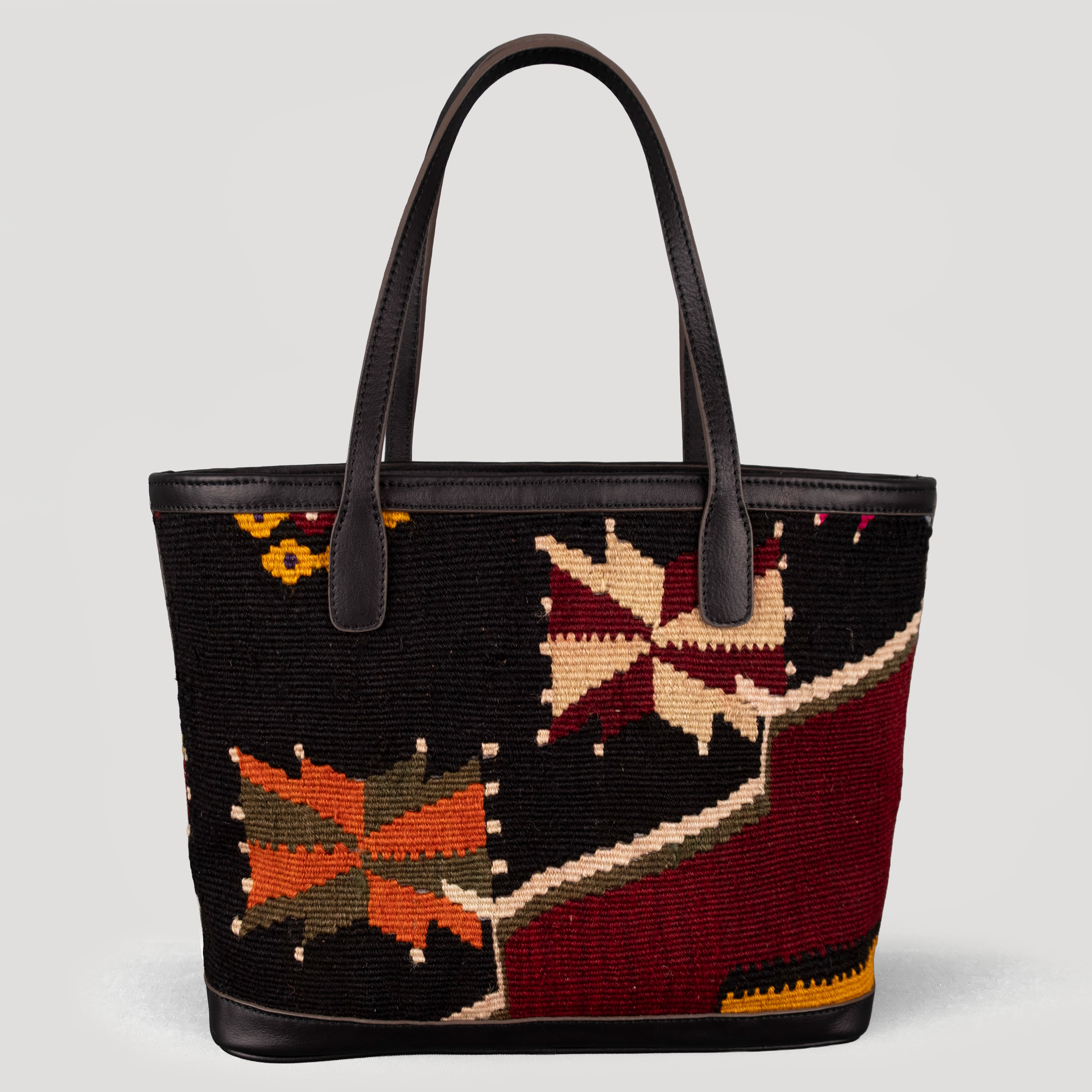 Nebula TheNonaStore Tote Çanta, El Yapımı Antika Kilim Boho Çanta Midi