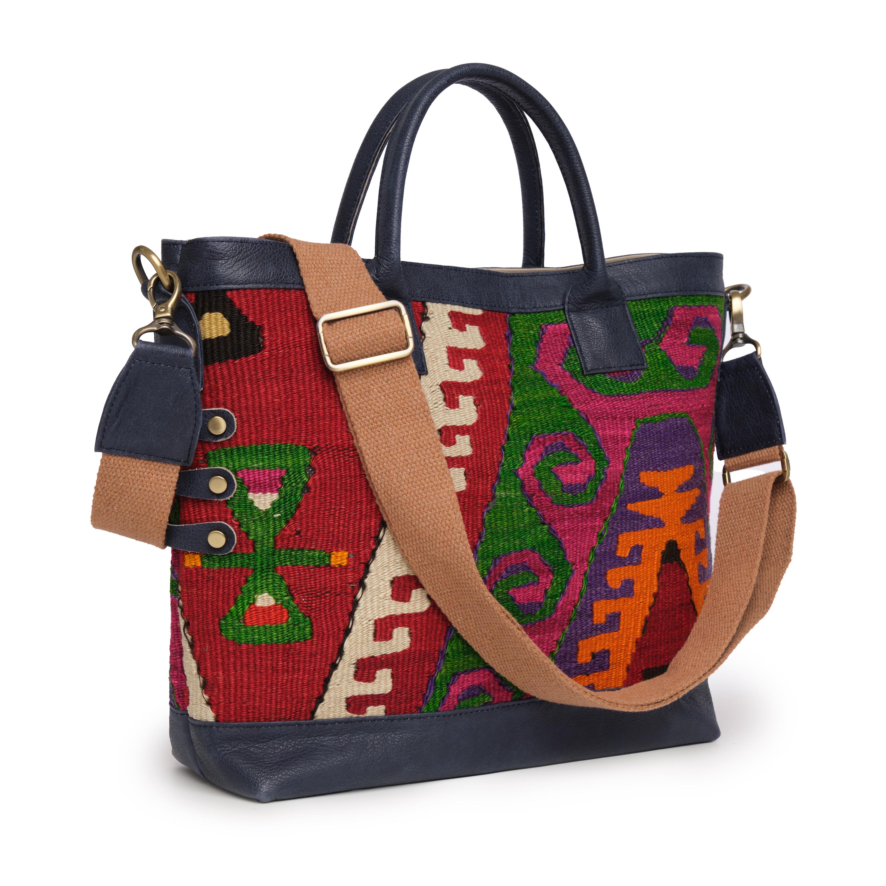 TheNonaStore Tote Çanta, El Yapımı Kilim Anatolia Boho Çanta