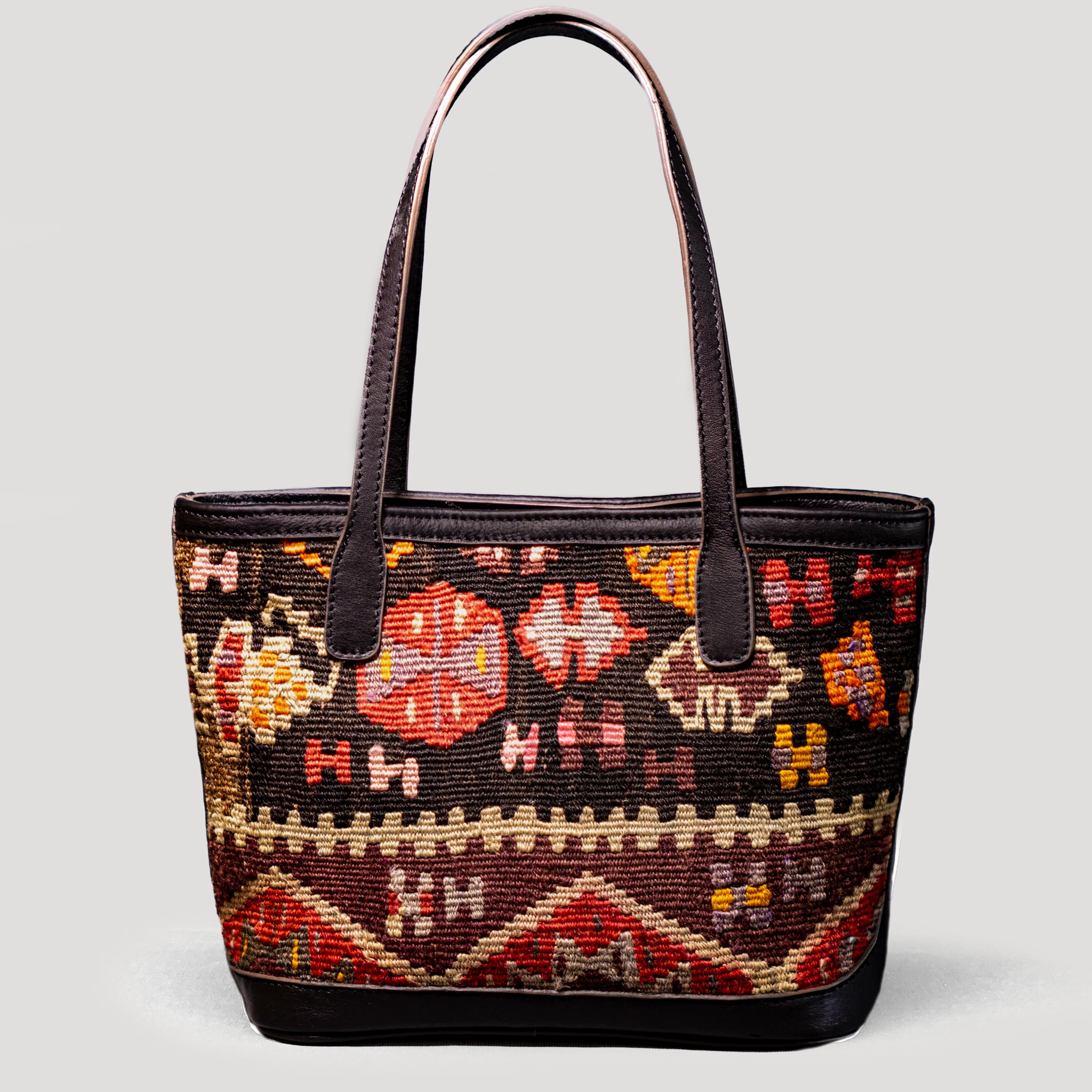Hünkar TheNonaStore Tote Çanta, El Yapımı Antika Kilim Boho Çanta Mini