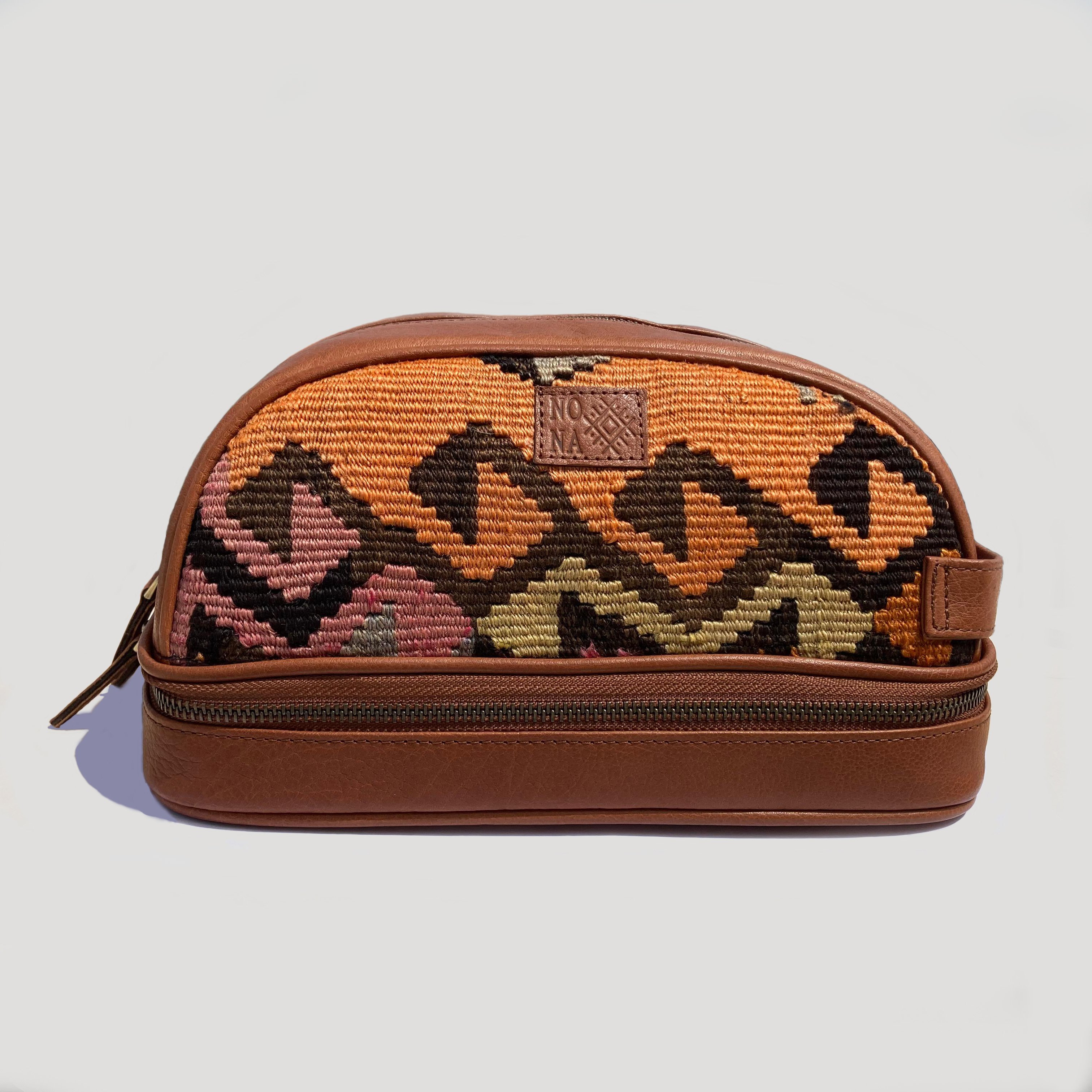 TheNonaStore Tree of Life Dopp Kit, El Yapımı Kilim Boho Makyaj Çantası