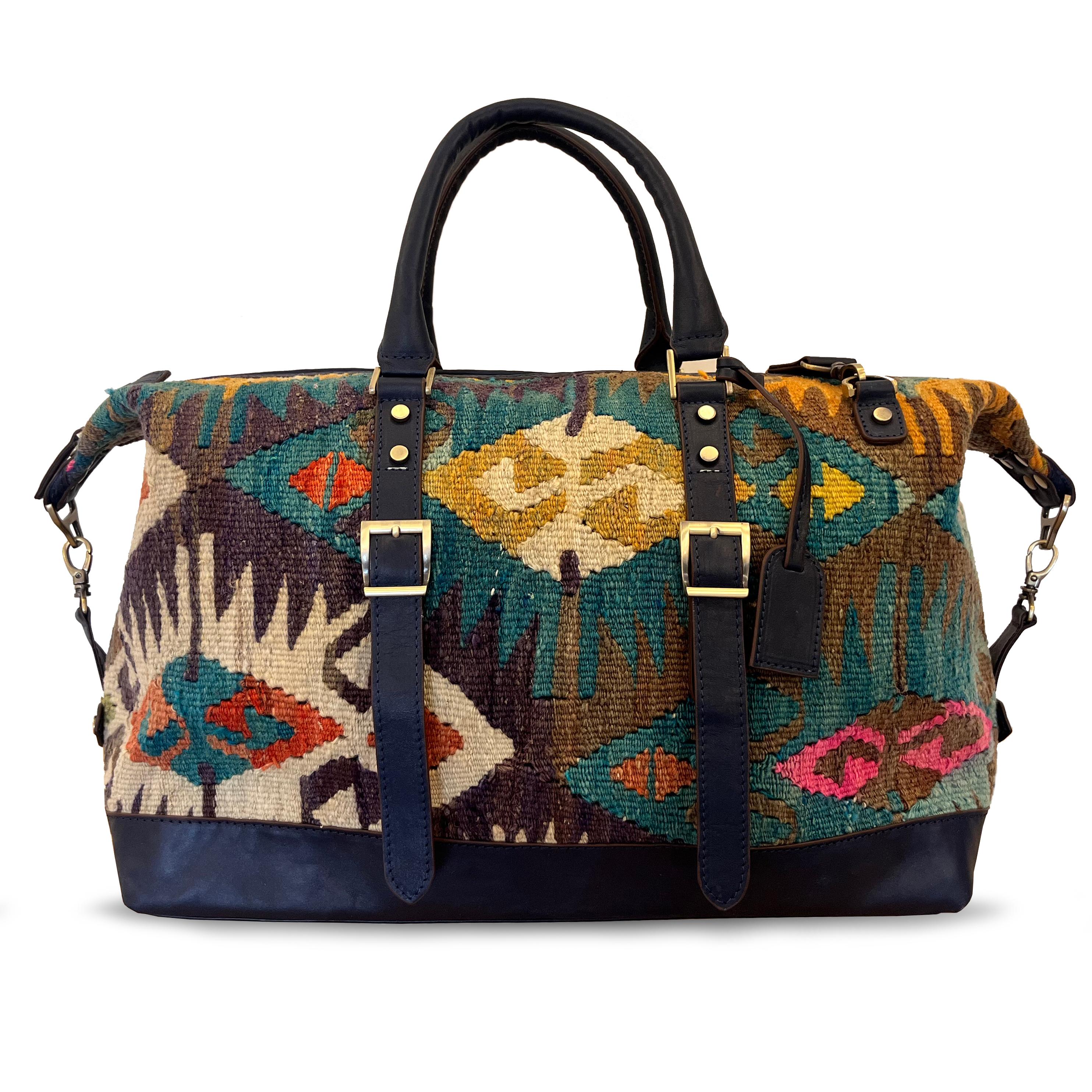TheNonaStore Water El Yapımı Weekender Boho Çanta, Unisex Çanta