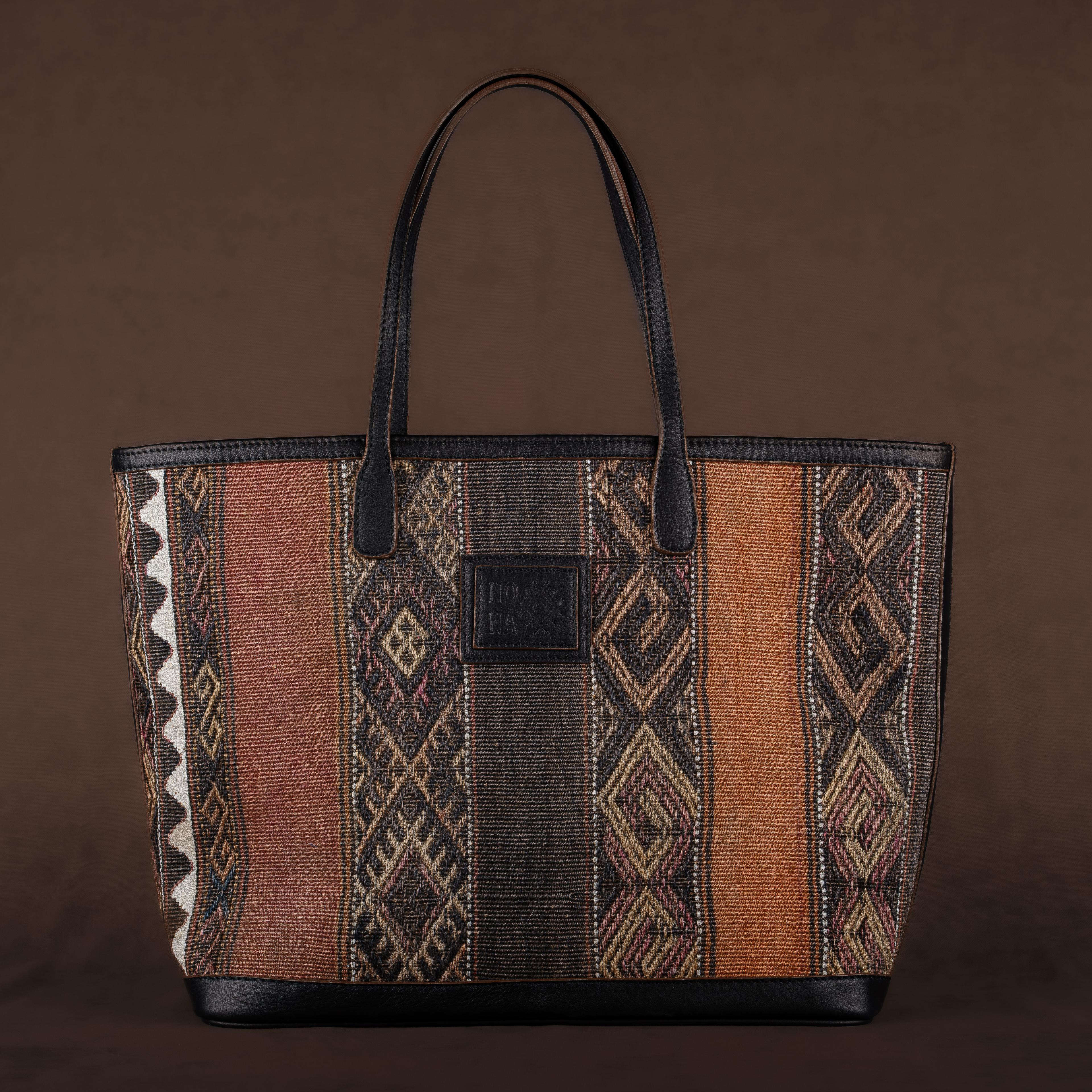 Conqueror Large Tote Bag, Handmade Antique Kilim Boho Bag