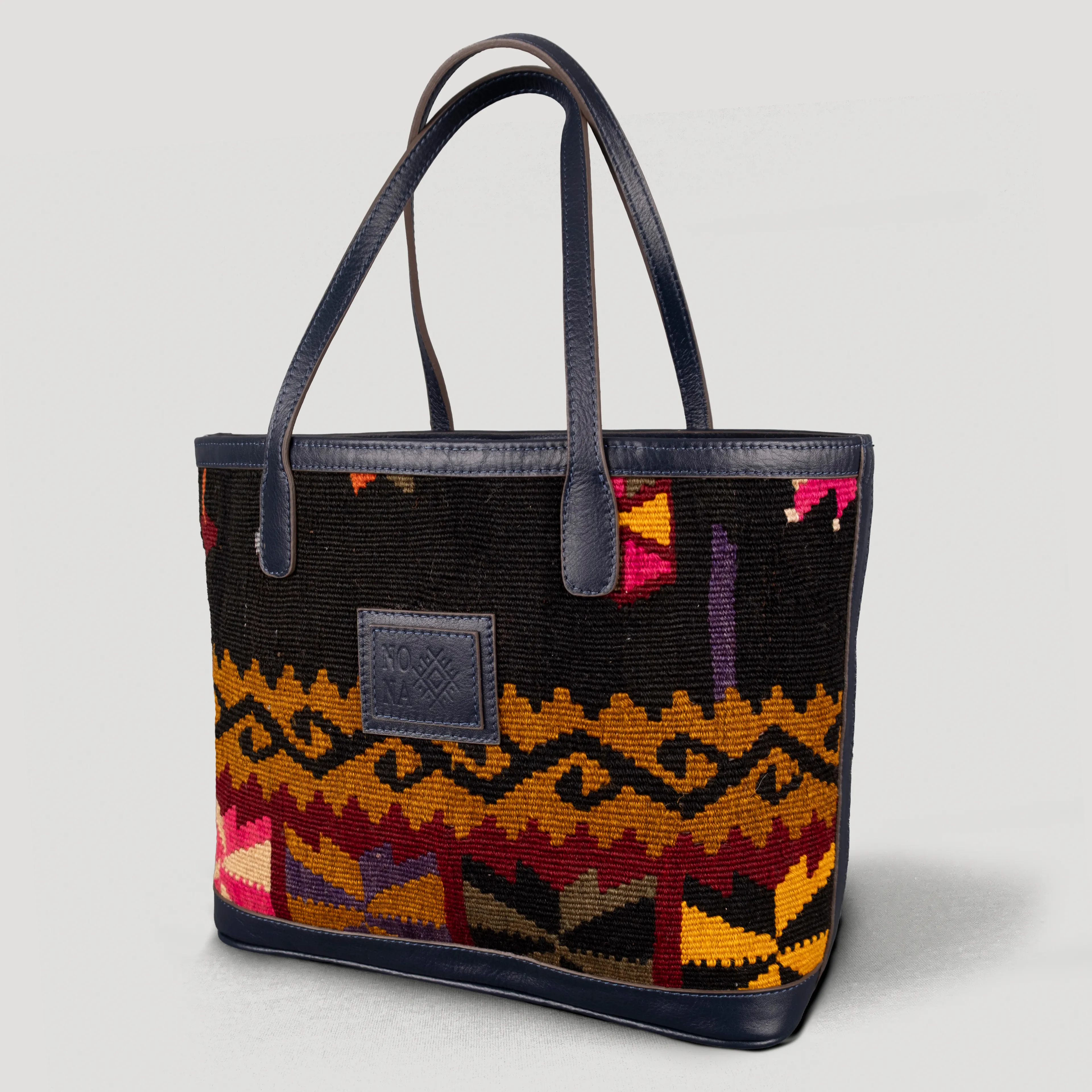 Hiza TheNonaStore Tote Çanta, El Yapımı Antika Kilim Boho Çanta Midi
