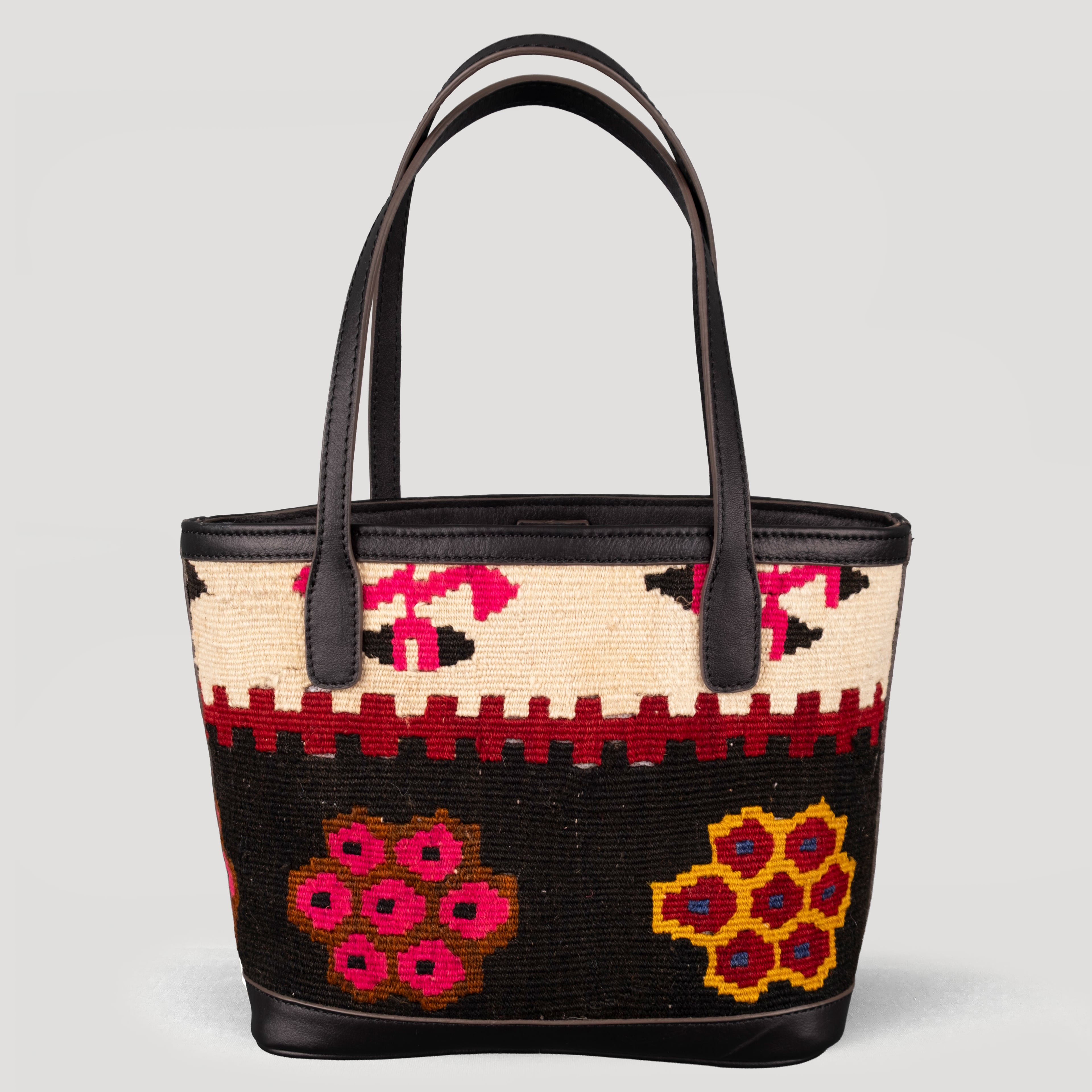Santa TheNonaStore Tote Çanta, El Yapımı Antika Kilim Boho Çanta Mini
