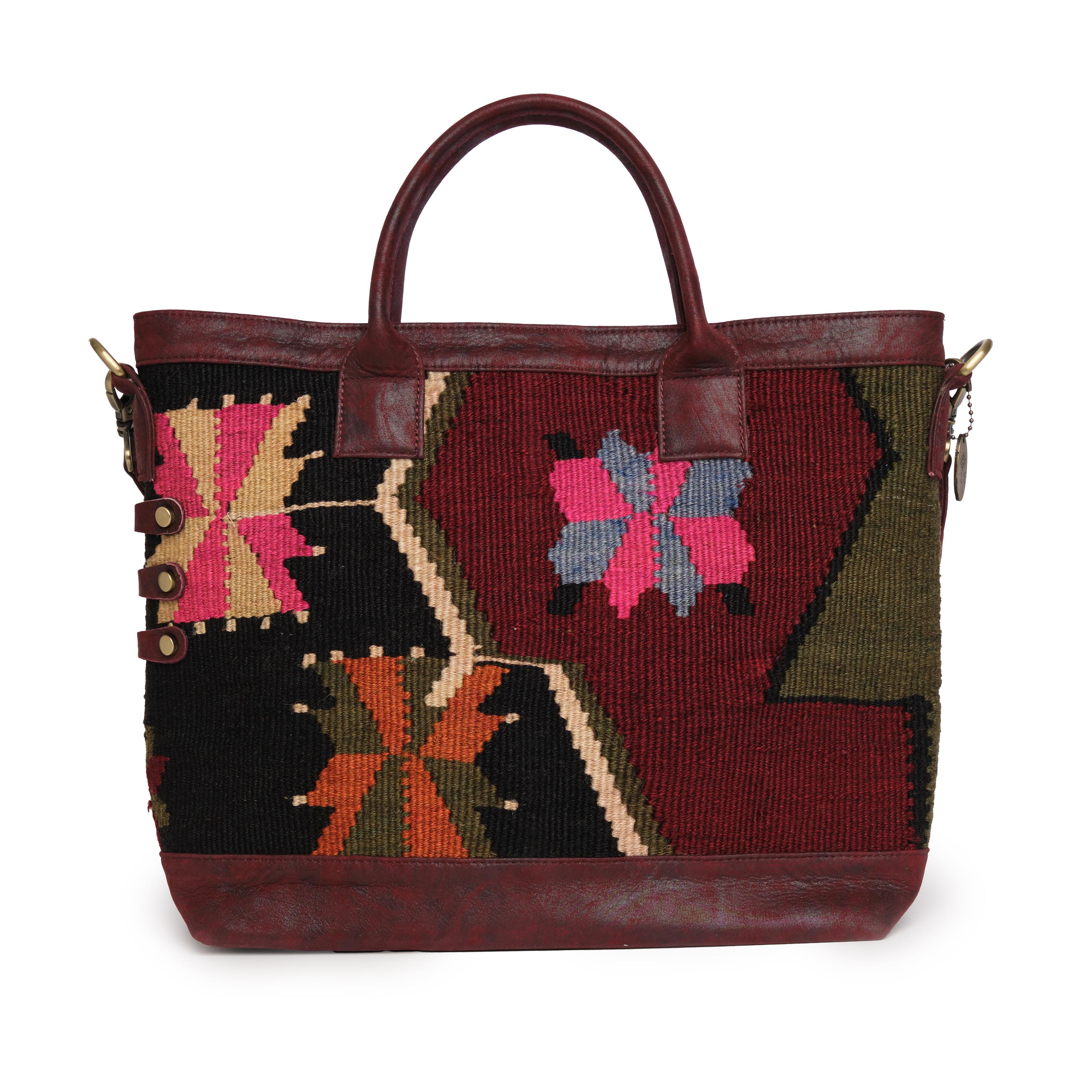 TheNonaStore Tote Çanta, El Yapımı Kilim Pomegranate Boho Çanta